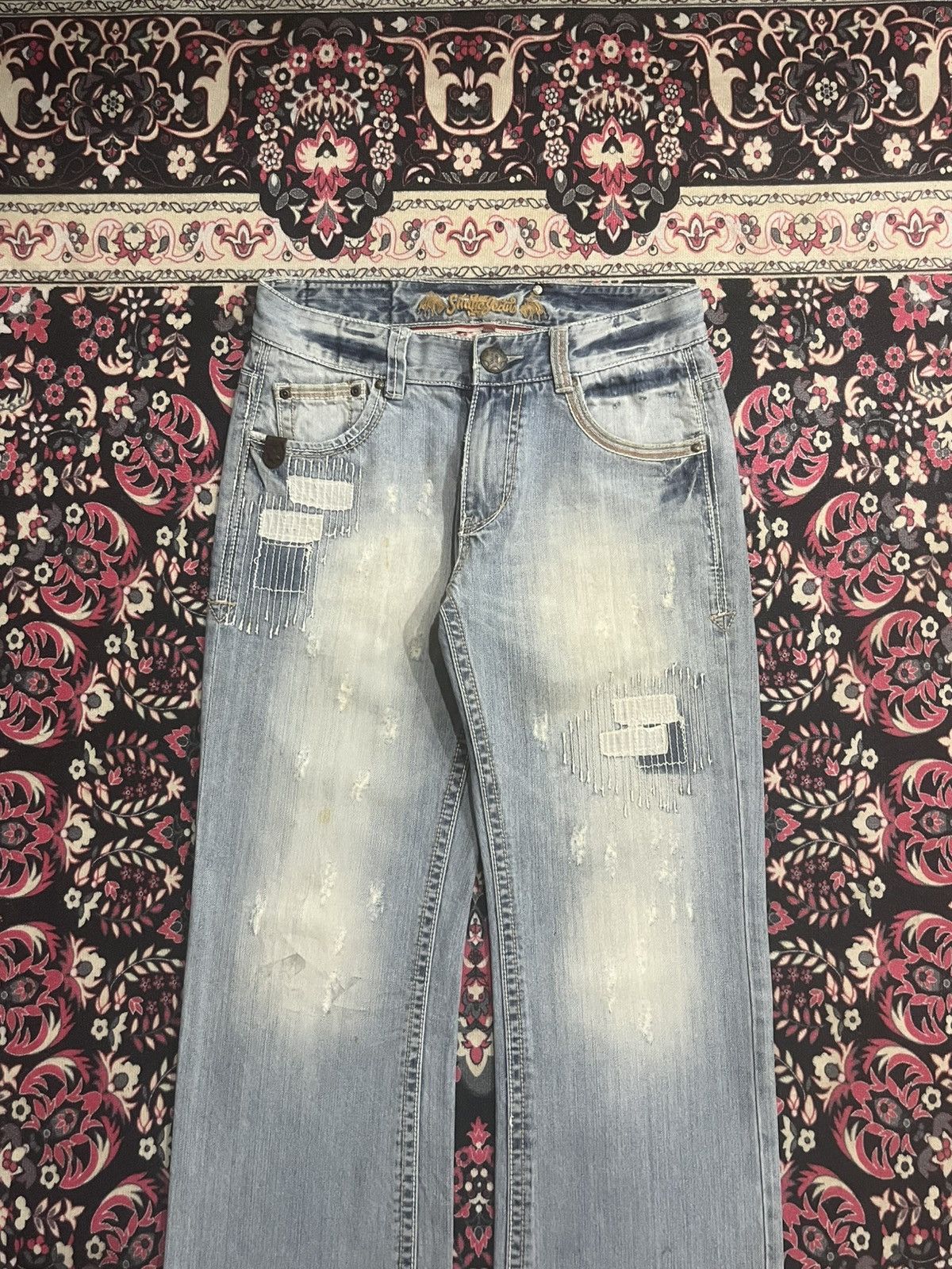 Japanese Brand Japanese Brand Shame Jeans Sashiko Patch Stitch Light Denim Size US 30 / EU 46 - 3 Thumbnail