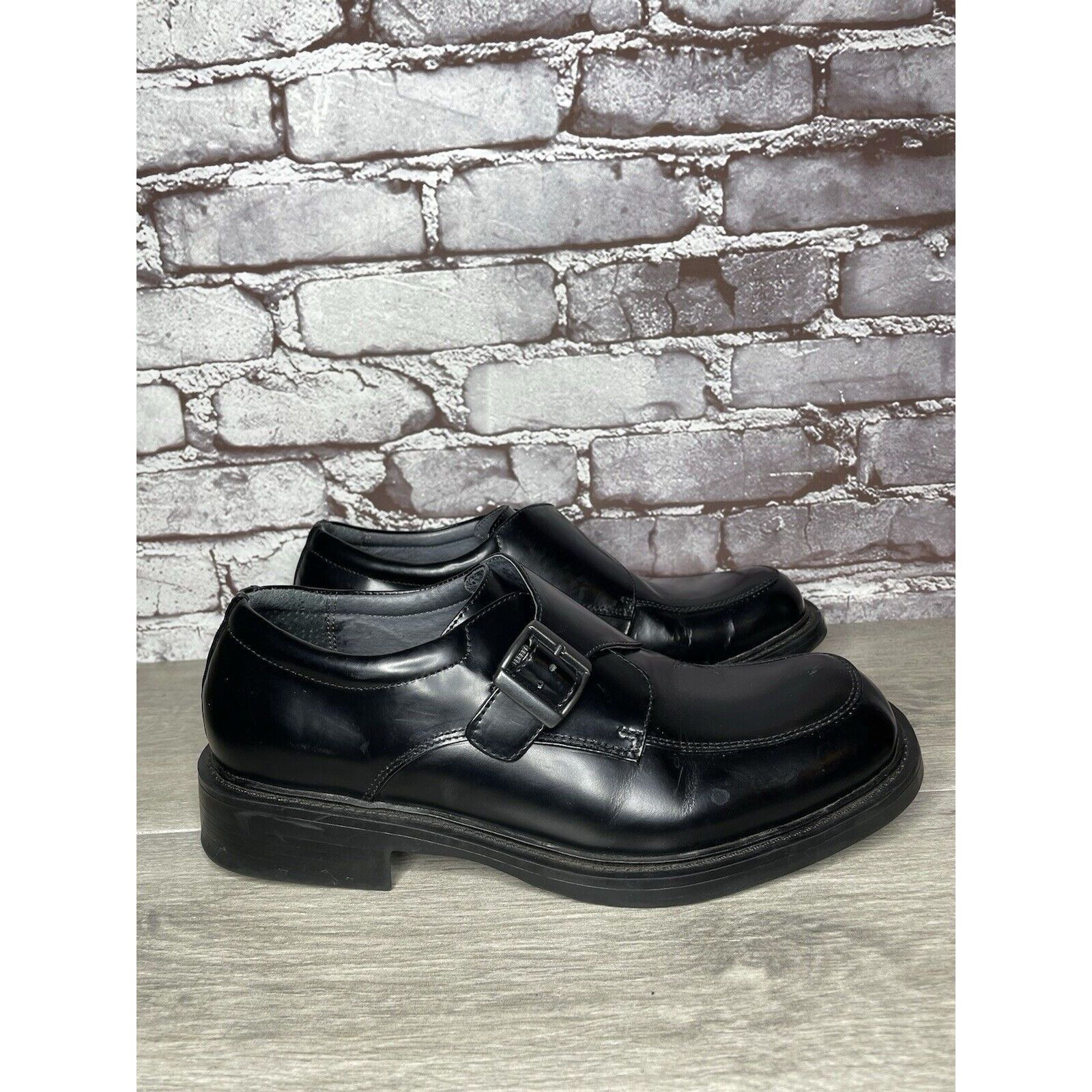 G.H. Bass & Co. Bass Waterproof Equity Black Leather Monk Strap Buckle Loafe Size US 9.5 / EU 42-43 - 19 Thumbnail