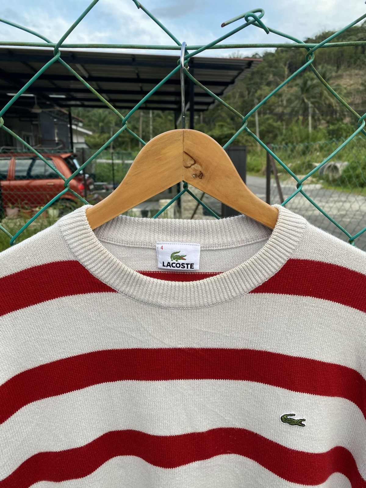 Lacoste SS Lacoste red striped knitwear Size US L / EU 52-54 / 3 - 5 Thumbnail