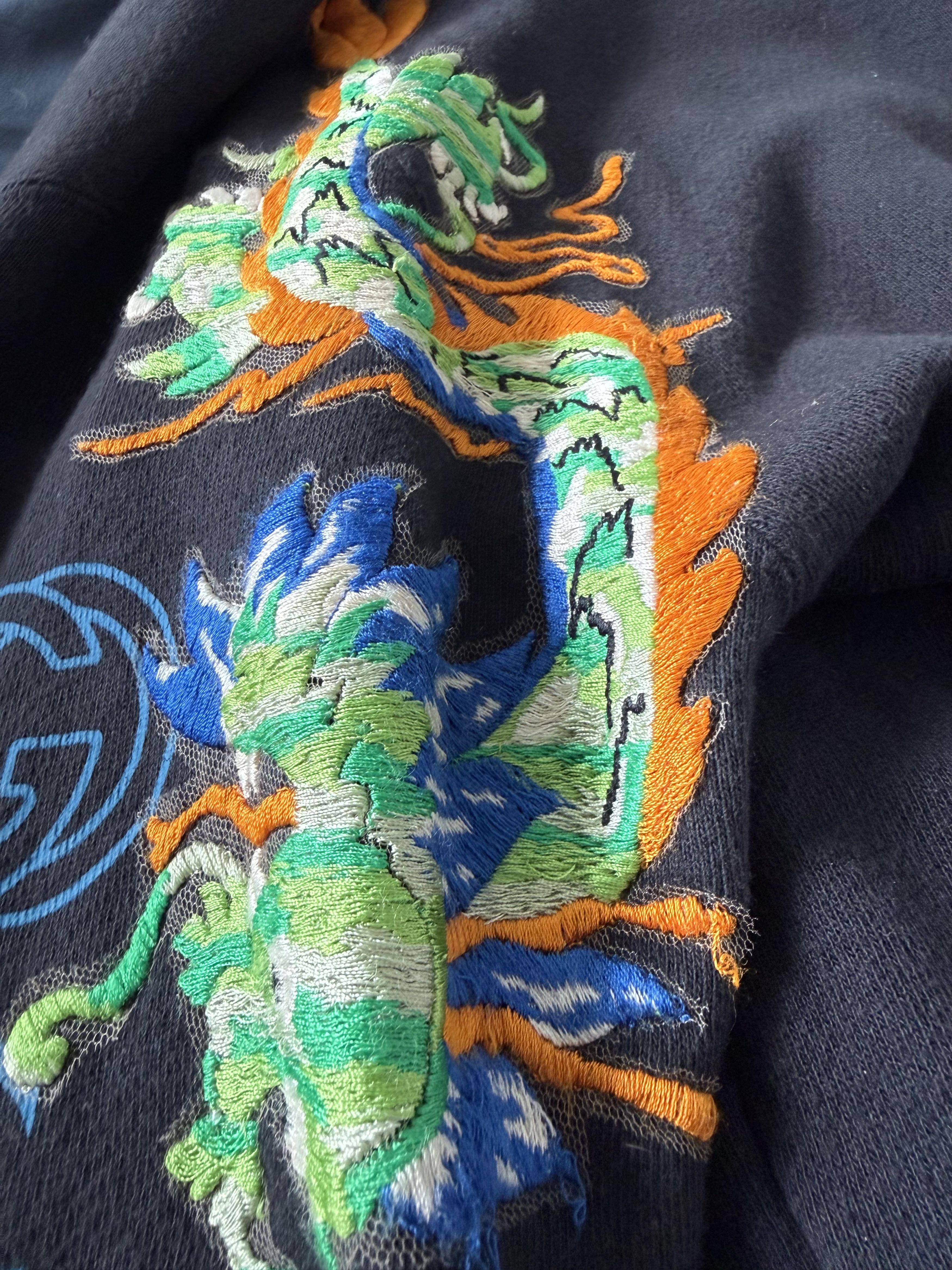 Gucci Gucci Embroidered Dragon Hoodie Size US M / EU 48-50 / 2 - 3 Thumbnail