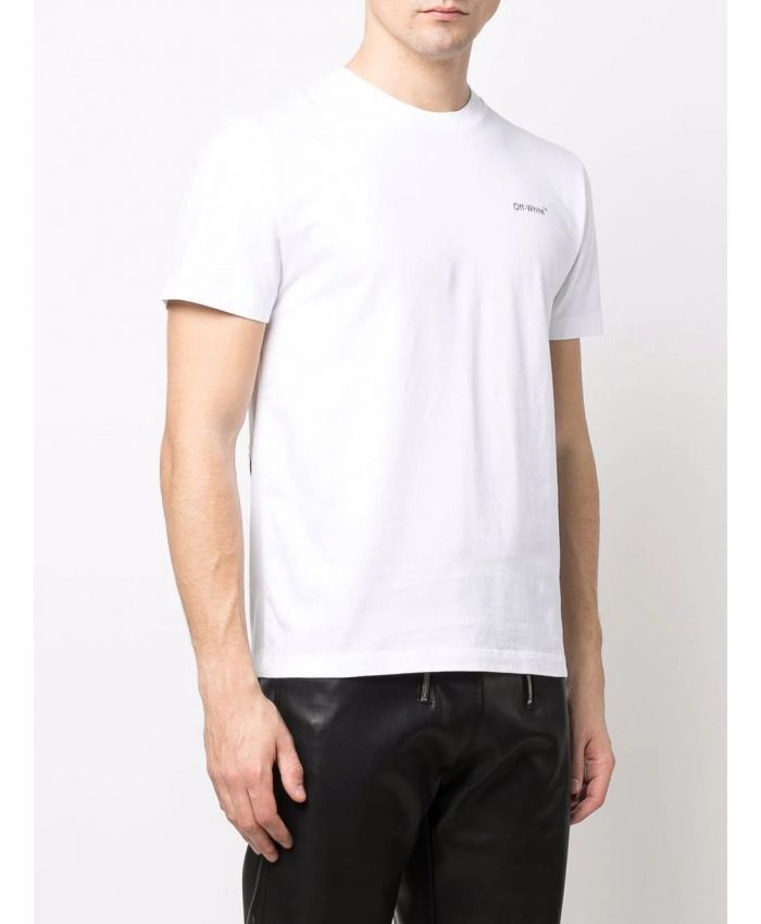 Off-White o1gr1nt0125 Wave Diag Slim S/S T-Shirt in White Size US XS / EU 42 / 0 - 3 Thumbnail