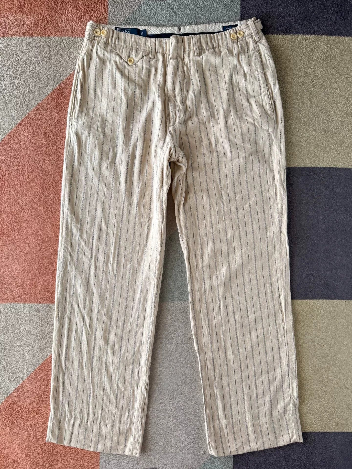 Polo Ralph Lauren Ralph Lauren RL Polo Striped Cotton-Linen Pants Size US 30 / EU 46 - 1 Thumbnail