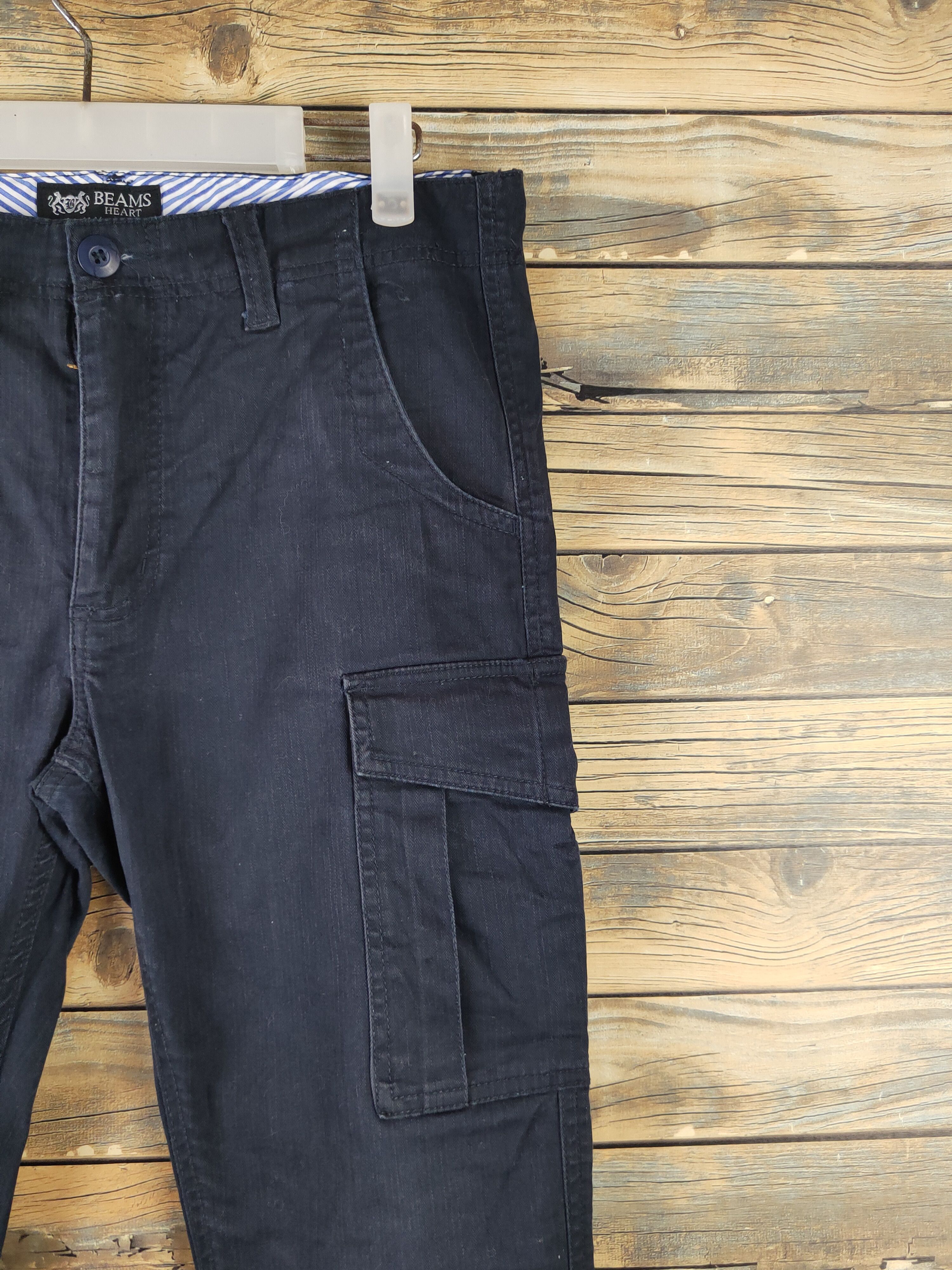 Beams Plus Beams Heart Black Multipocket Tactical Cargo Pants #448 Size US 32 / EU 48 - 5 Thumbnail