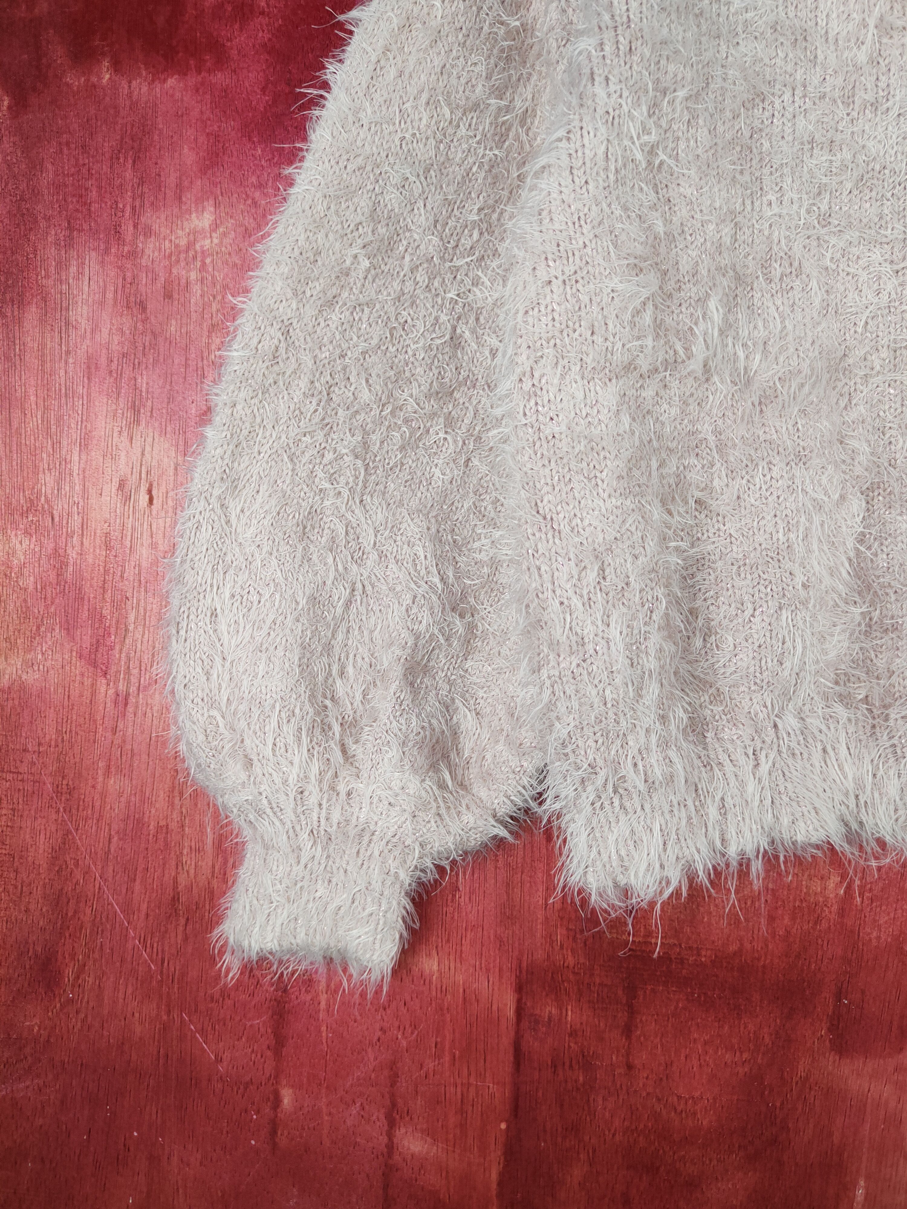 GU GU Pink Shag Shaggy Fur Mohair Knitwear #S2067 Size S / US 4 / IT 40 - 4 Thumbnail
