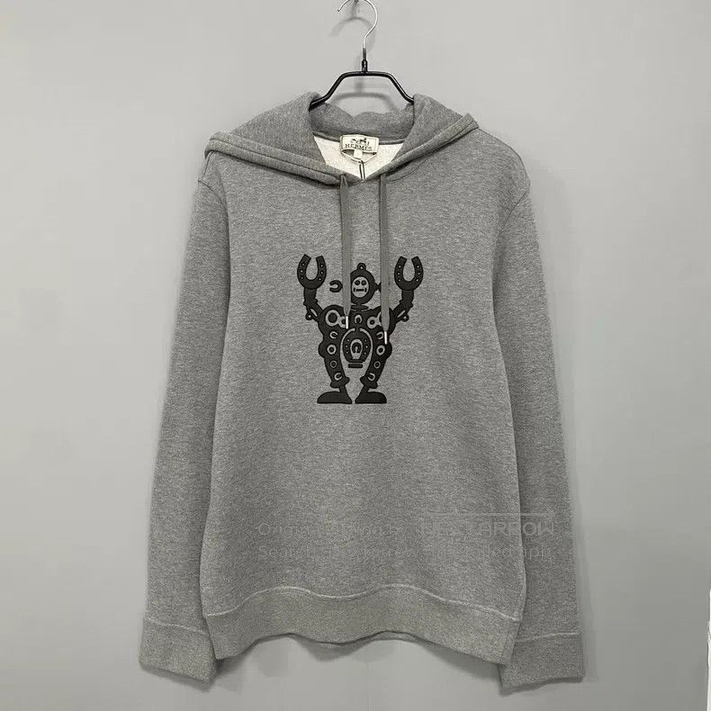 Hermes Hermes Sheepskin Robot Pattern Hoodie Size US L / EU 52-54 / 3 - 1 Thumbnail