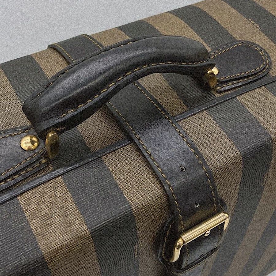 Fendi Authentic Vintage Fendi Oversized Striped PecanHardcaseTrunk Size ONE SIZE - 6 Thumbnail