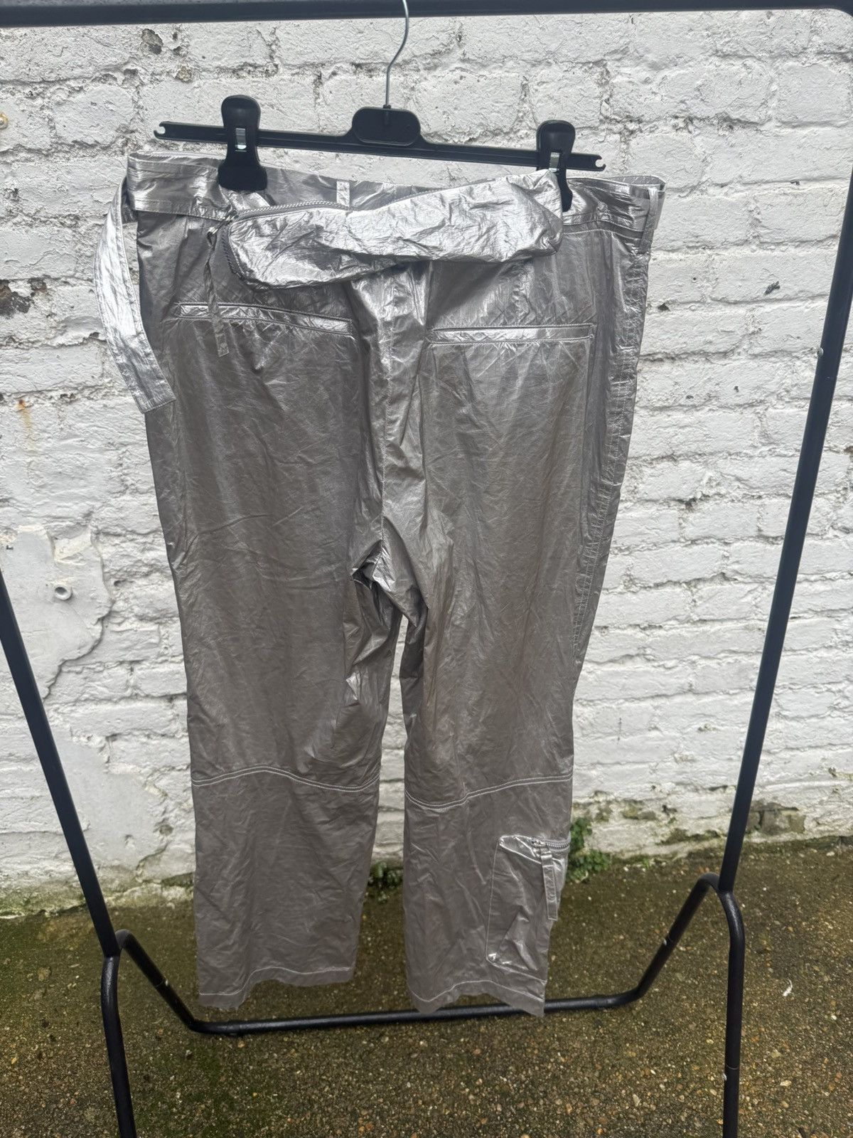Helmut Lang Silver Helmut Land 2022 Runway wide-leg cargo trousers Size US 28 / EU 44 - 12 Thumbnail