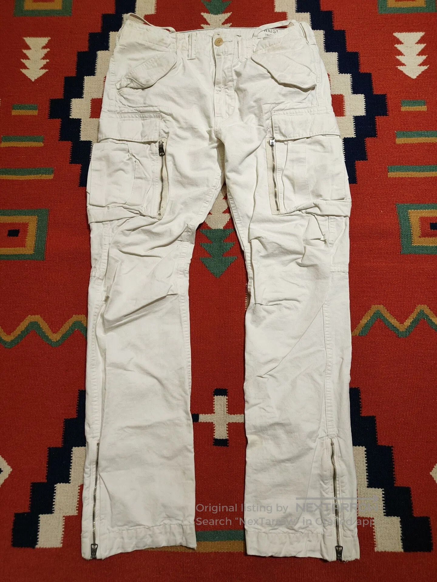 RRL Ralph Lauren RRL Vintage Style White Cargo Pants. Size US 32 / EU 48 - 1 Thumbnail