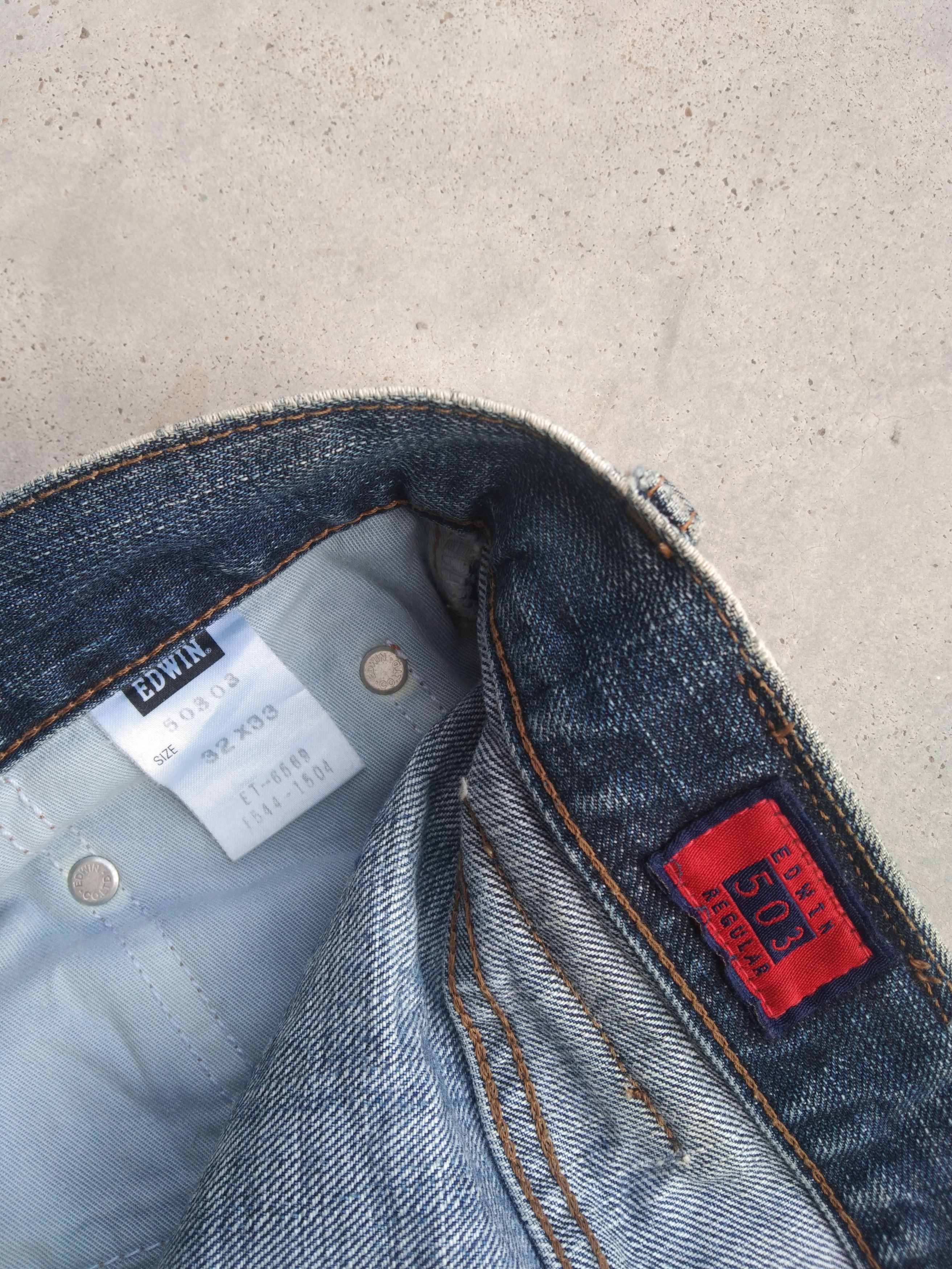 Japanese Brand Vintage Faded Blue Edwin 503 Distressed Jeans 31x34 Size US 31 - 9 Thumbnail