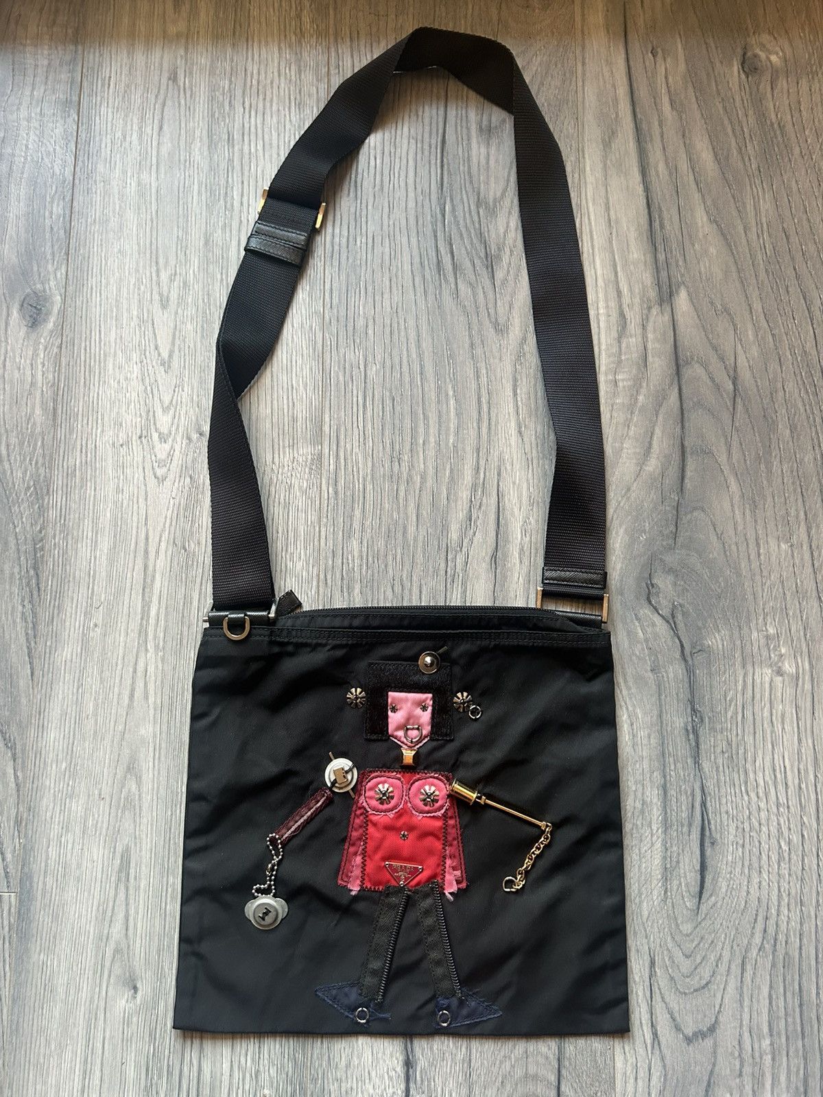 Prada Prada Nylon Crossbody Bag with Robot Patch Size ONE SIZE - 1 Thumbnail