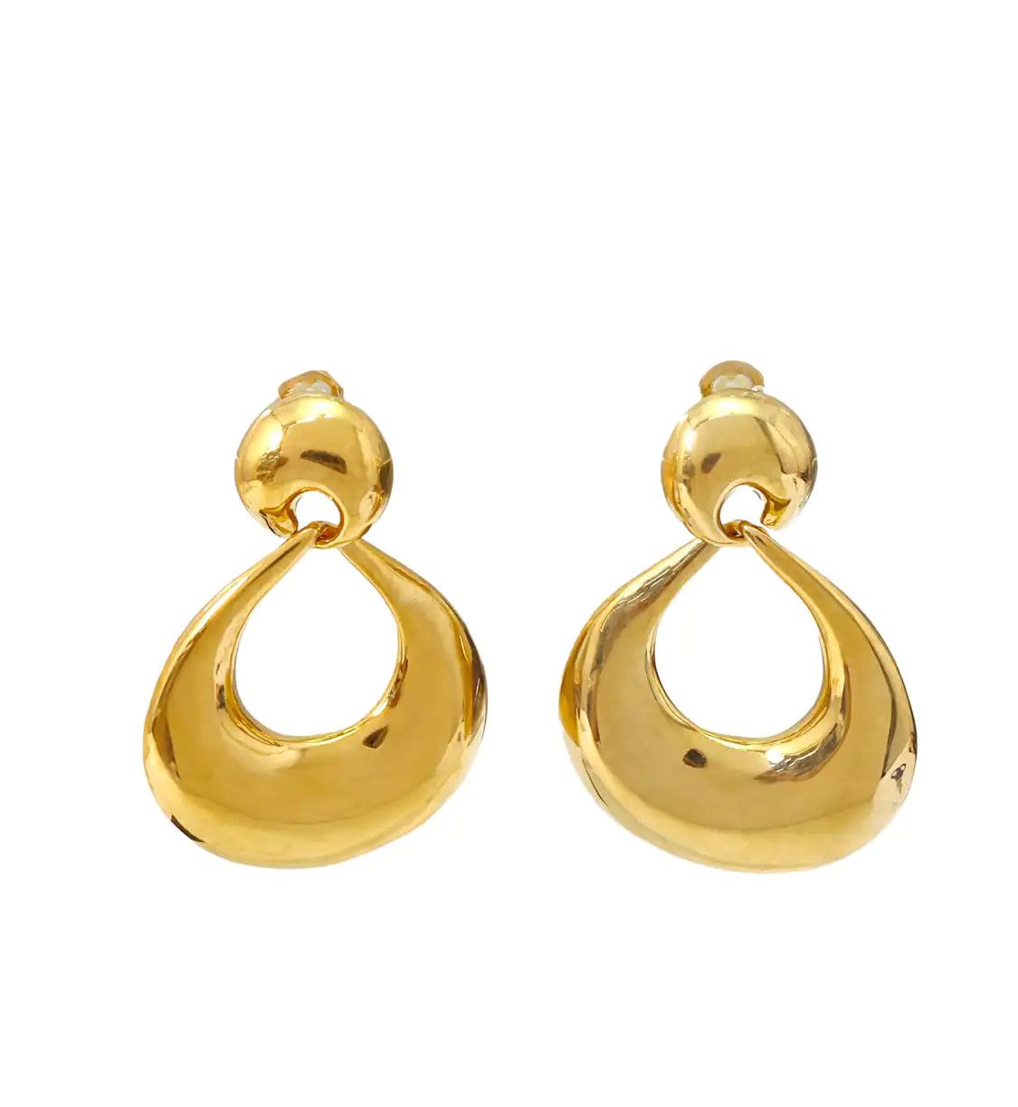 Saint Laurent Paris Ysl Gold Alloy Clip-On Earring, Women's