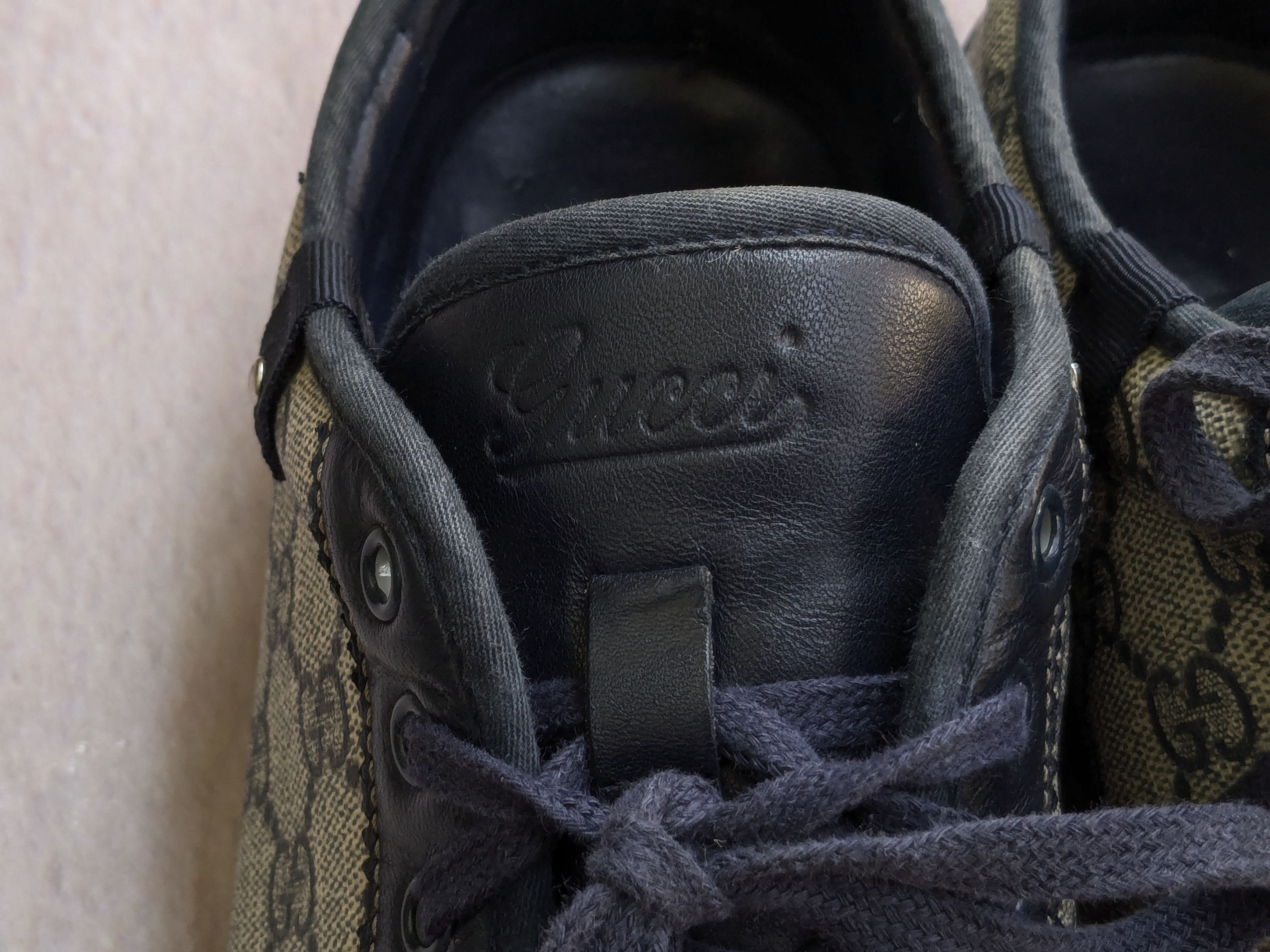 Gucci Gucci Sneakers Navy Blue Low Tops Canvas Suede Monogram Size US 10 / EU 43 - 3 Thumbnail