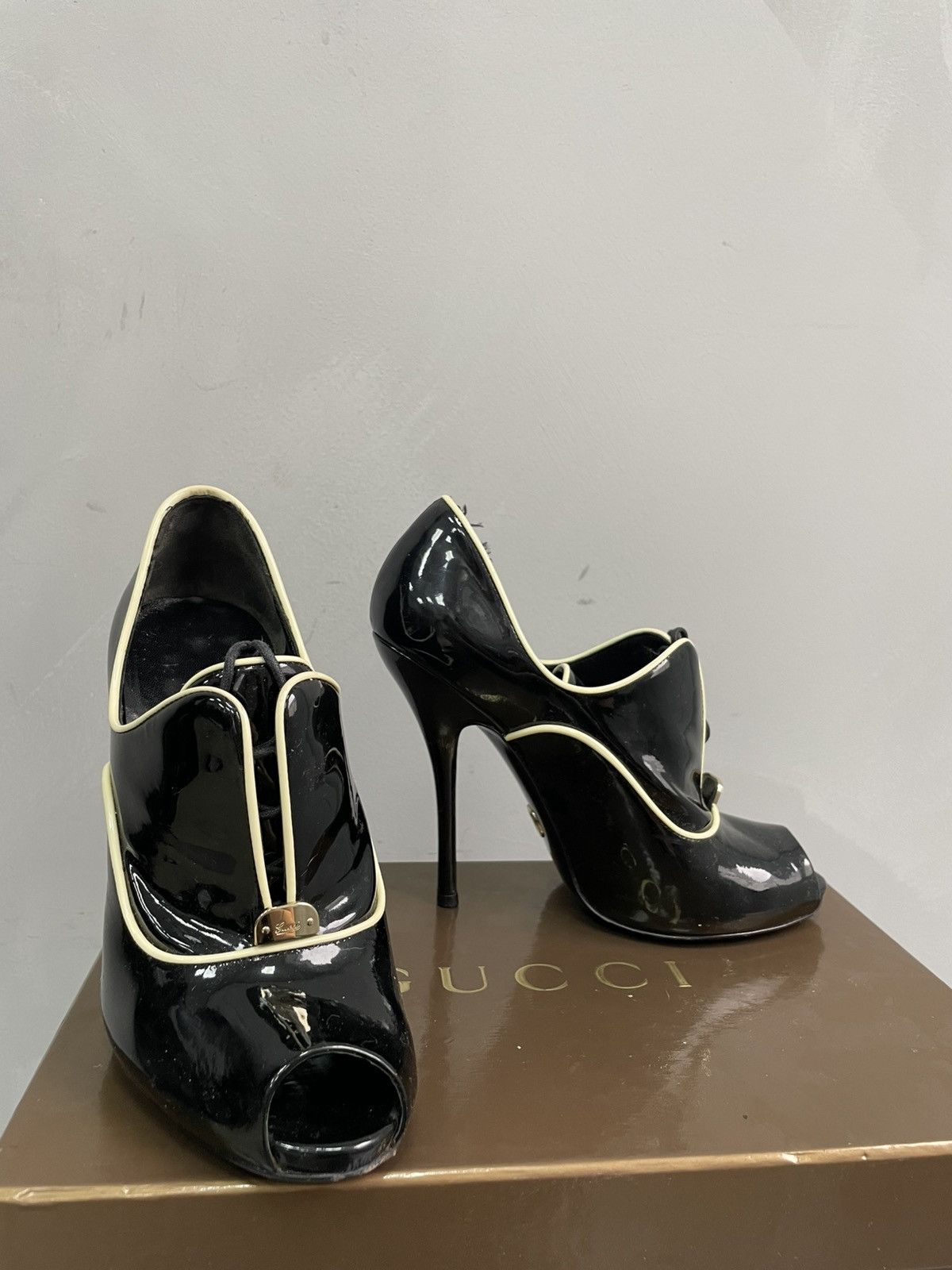 Gucci Rare Gucci heel 2000s leather boots shoes 👞 Size US 6 / IT 36 - 9 Thumbnail