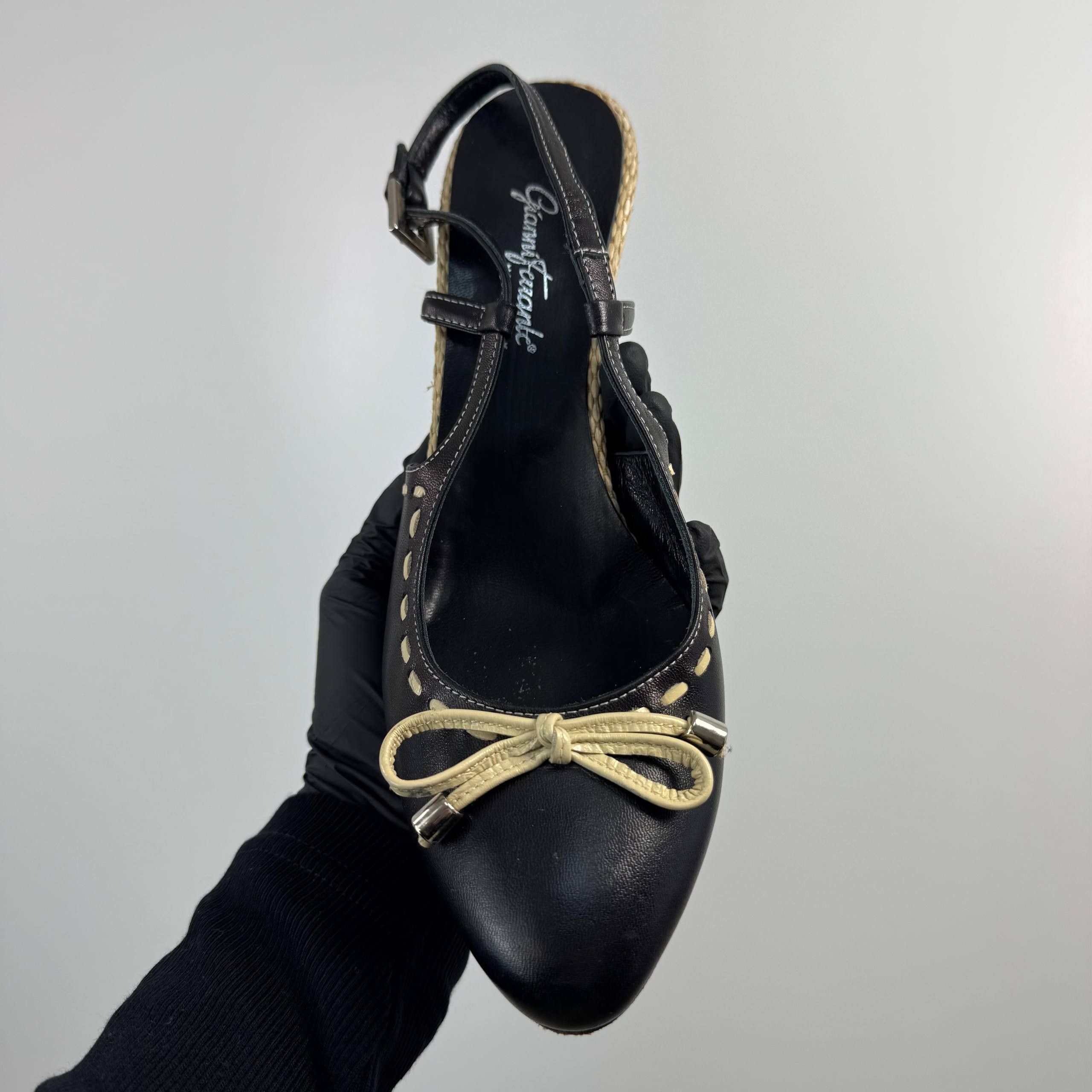 Other Gianni Ferrante Leather Slingback Heels Black EU 39 Womens Size US 9 / IT 39 - 5 Thumbnail