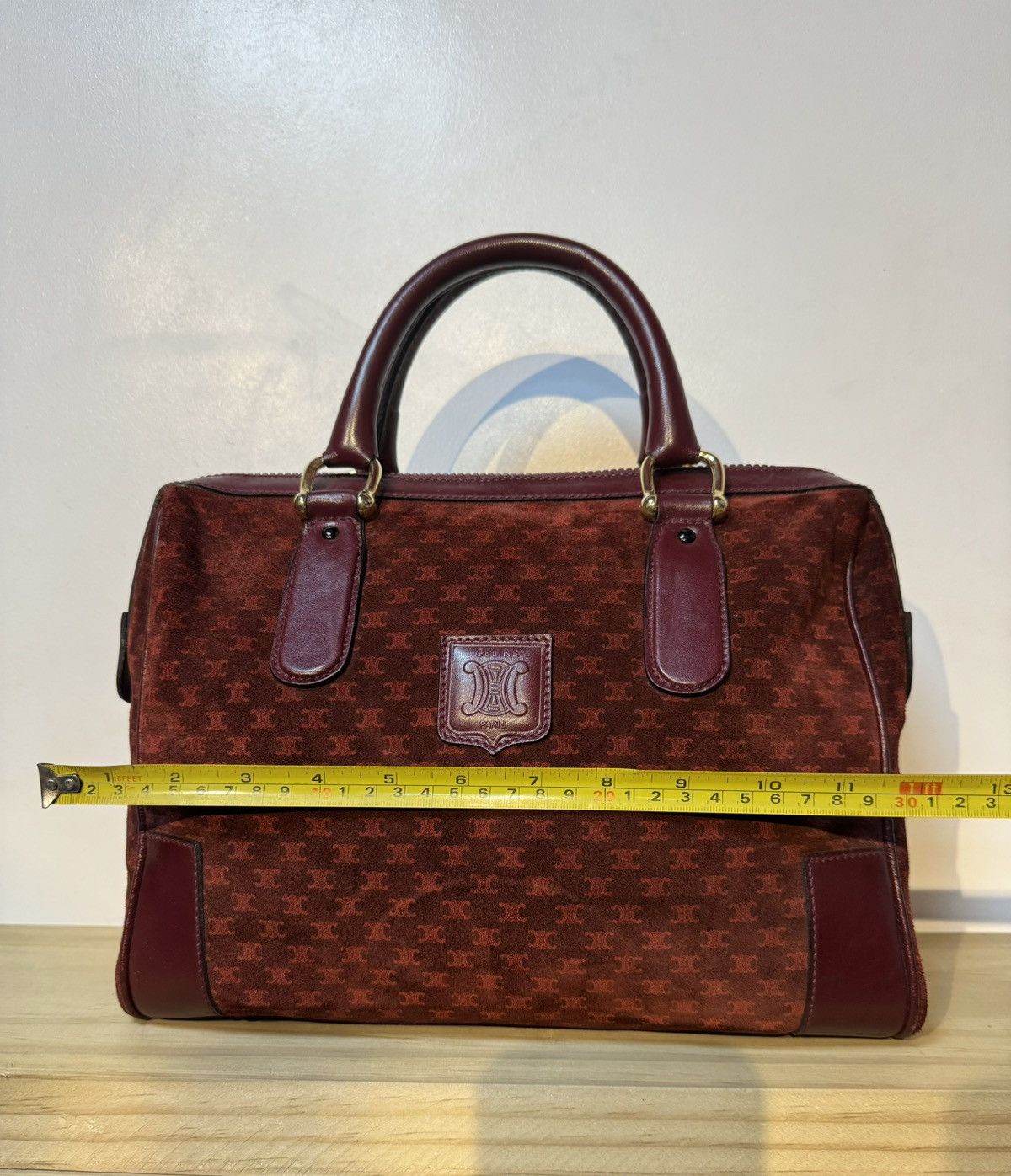 Celine Celine Macadam Handbag Red Suede Size ONE SIZE - 3 Thumbnail