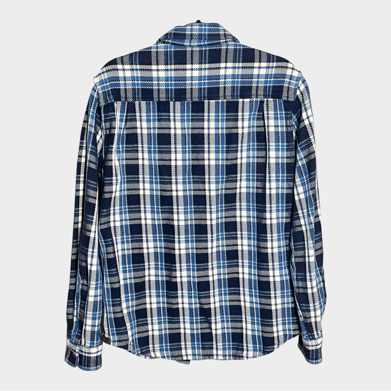Outerknown OUTERKNOWN Blue & White Plaid Blanket Men's Shirt Size US M / EU 48-50 / 2 - 2 Thumbnail