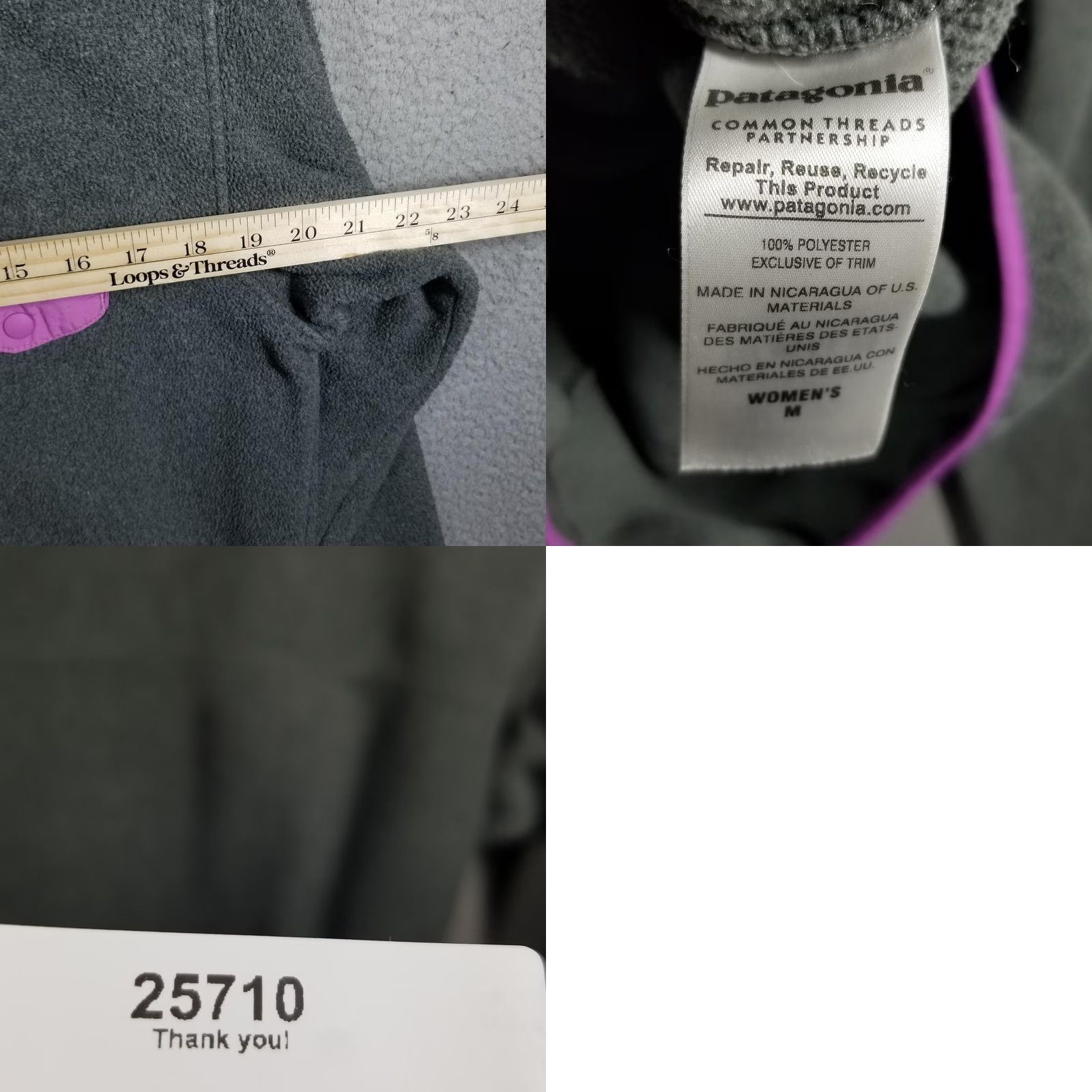 Patagonia Patagonia Sweater Womens M Gray Synchilla Fleece Snap-T Pullover Mock Neck Pink Size M / US 6-8 / IT 42-44 - 8 Thumbnail