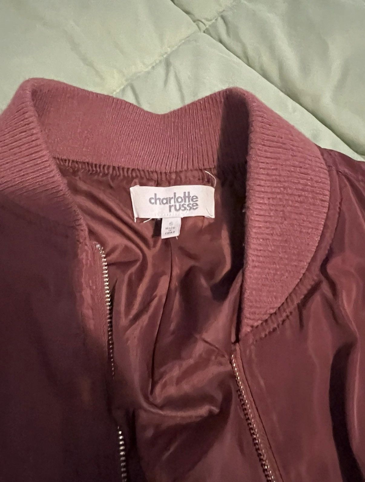 Other Charlotte Russe Burgundy Bomber Jacket Size US S / EU 44-46 / 1 - 3 Thumbnail