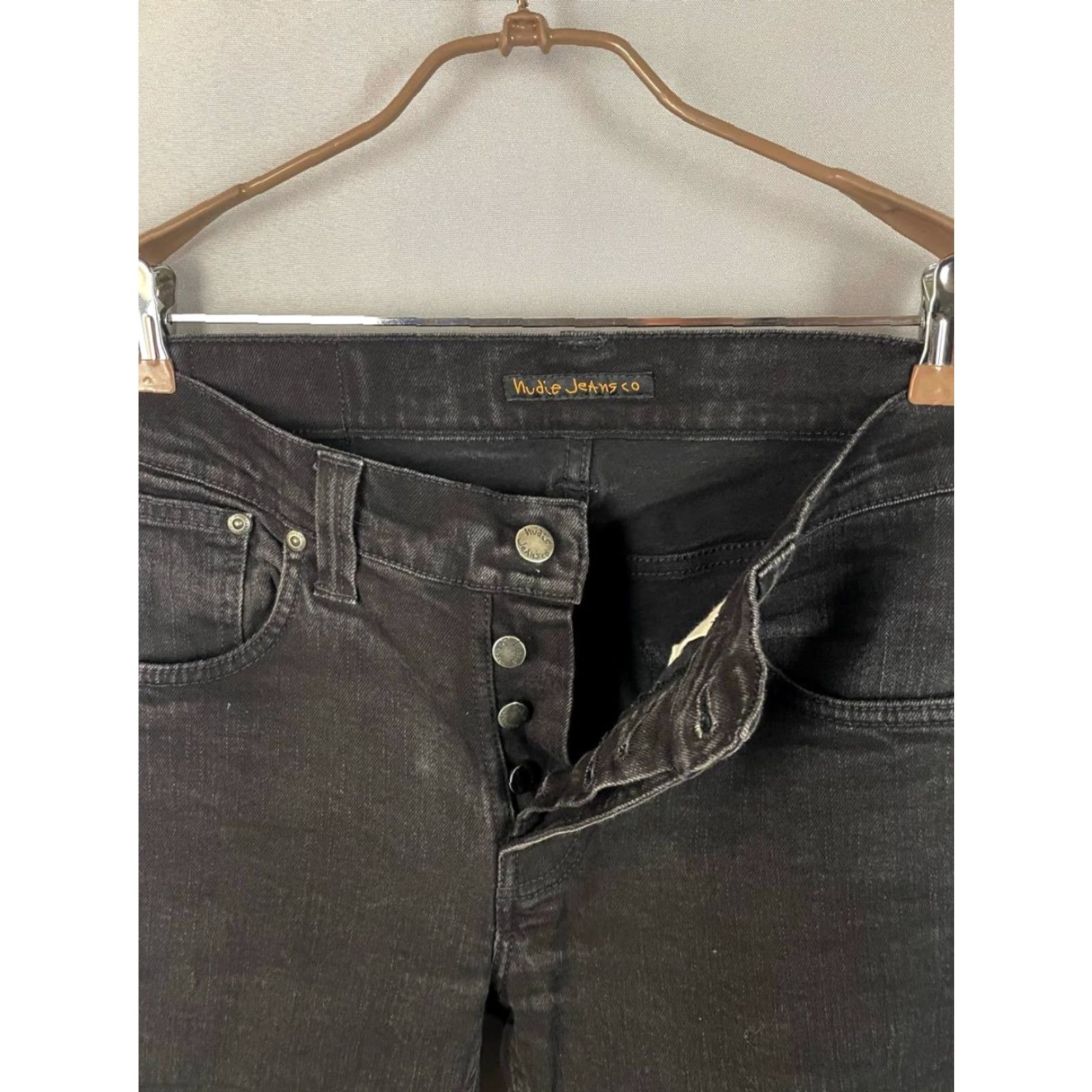 Nudie Jeans Nudie Jeans Co Jeans Slim Black Cotton Denim 32x32 5-Pocket Button Zip Vintage? No - Regular Mens 33 34 Size US 33 - 4 Thumbnail