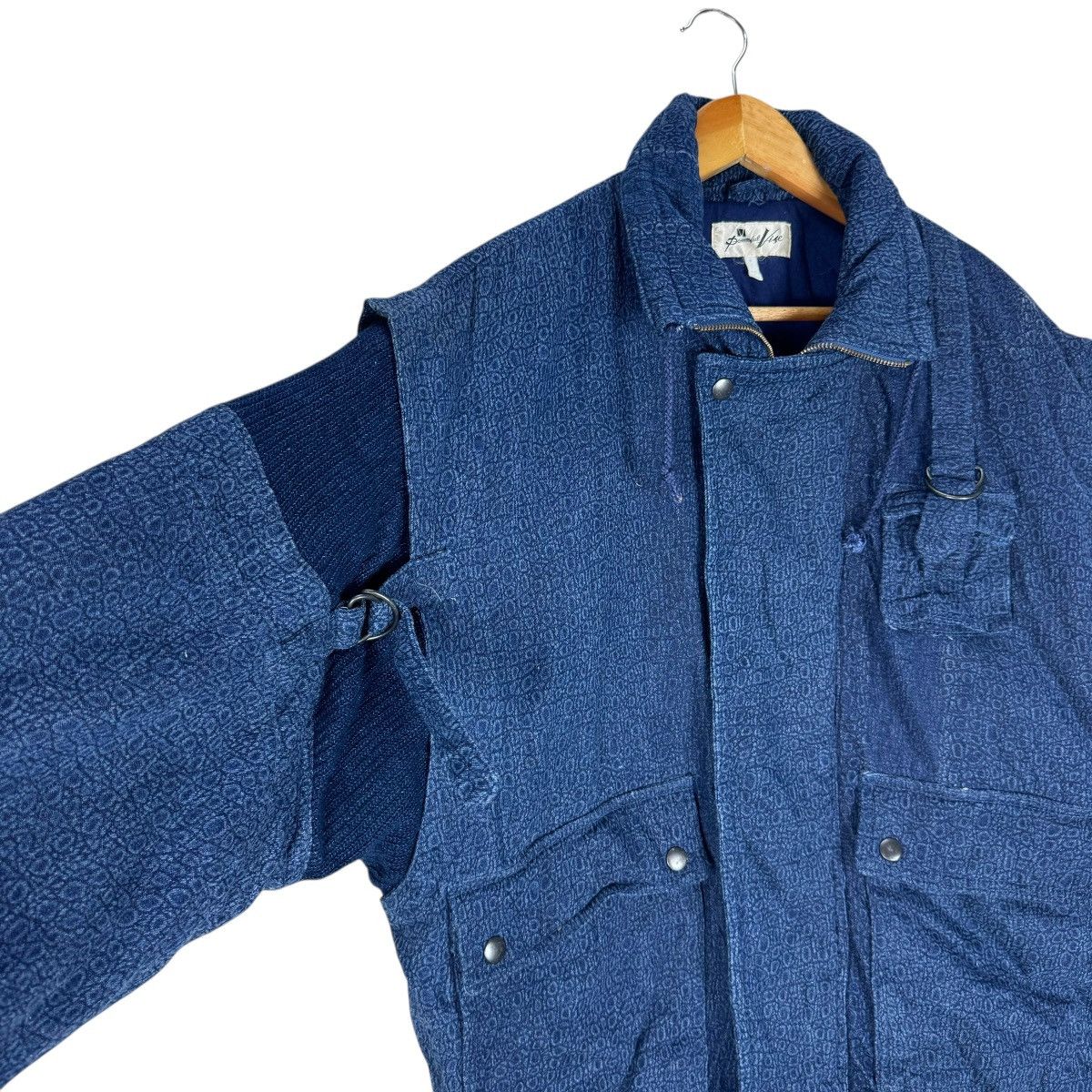 Issey Miyake 🌟VINTAGE 80s VISE DENIM BONDAGE BOMBER JACKET Size US M / EU 48-50 / 2 - 9 Thumbnail