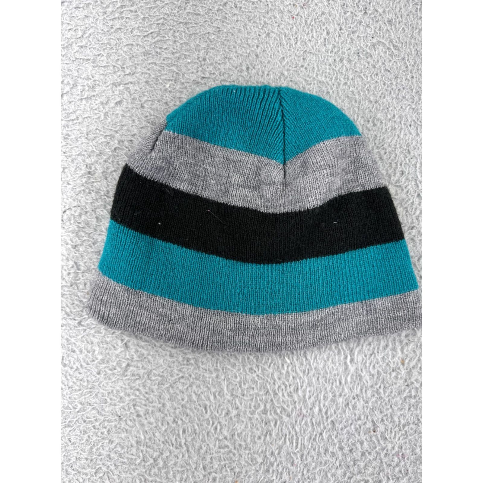 Altea VINTAGE Beanie Hat Adult One Size Gray Black Teal Stripe Knit 100% Acrylic Ski Snow Men Size ONE SIZE - 2 Thumbnail