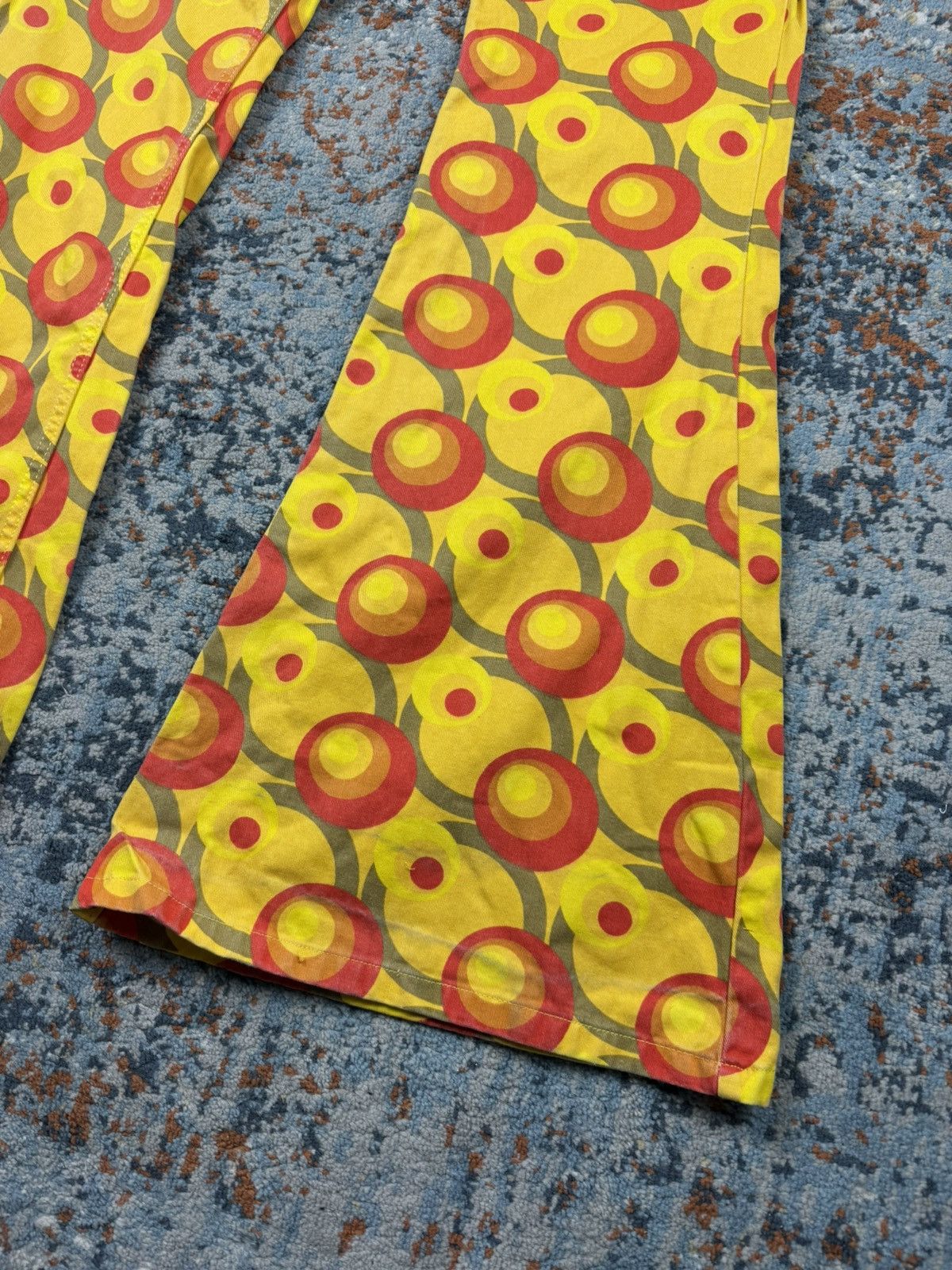 Japanese Brand × Vintage Vintage y2k Crazy patterned extremely flared pants 70s style Size US 31 - 7 Thumbnail