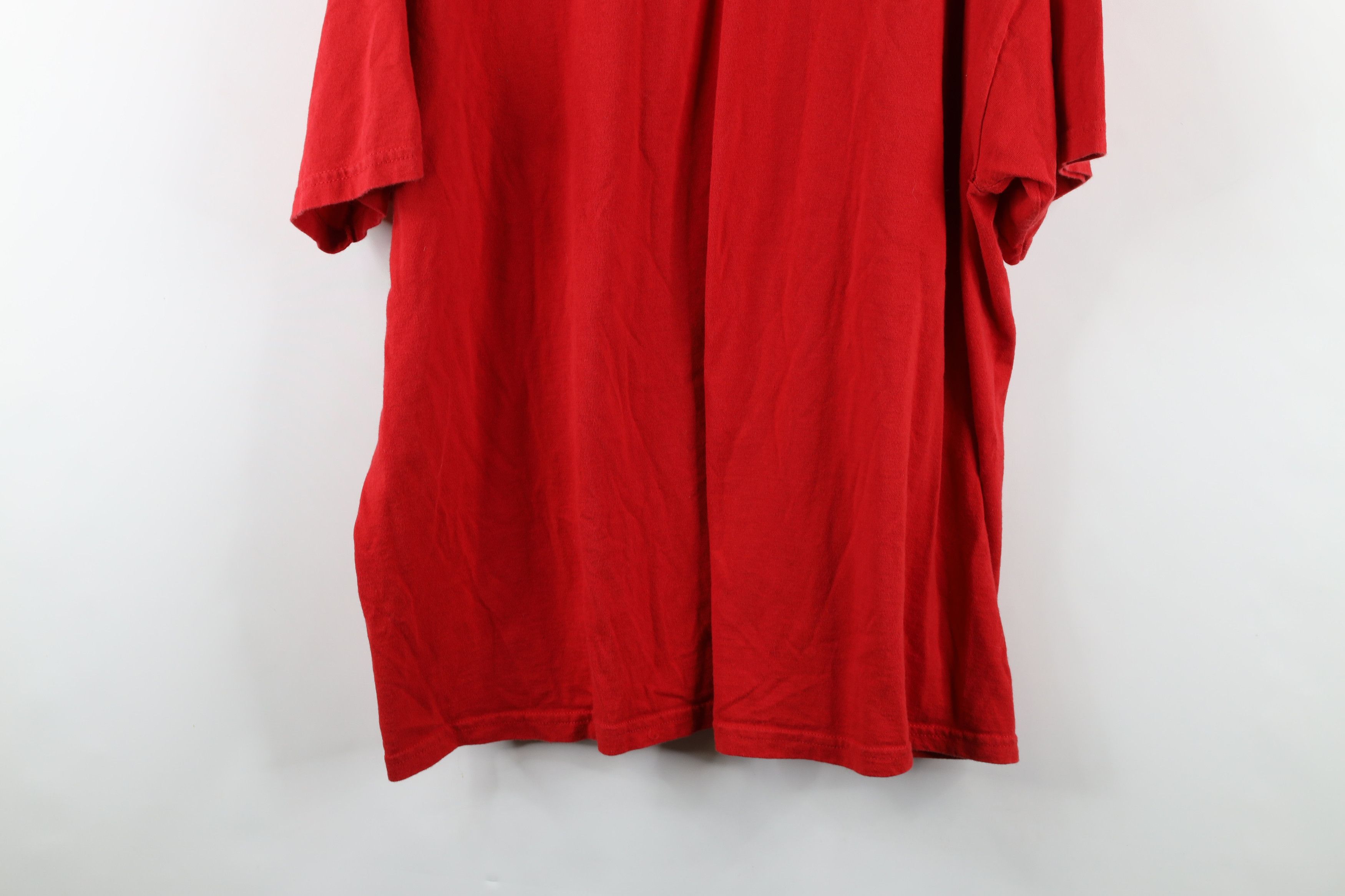Vintage Vintage 90s Streetwear Blank Heavyweight Cotton T-Shirt Red Size US XXL / EU 58 / 5 - 12 Thumbnail