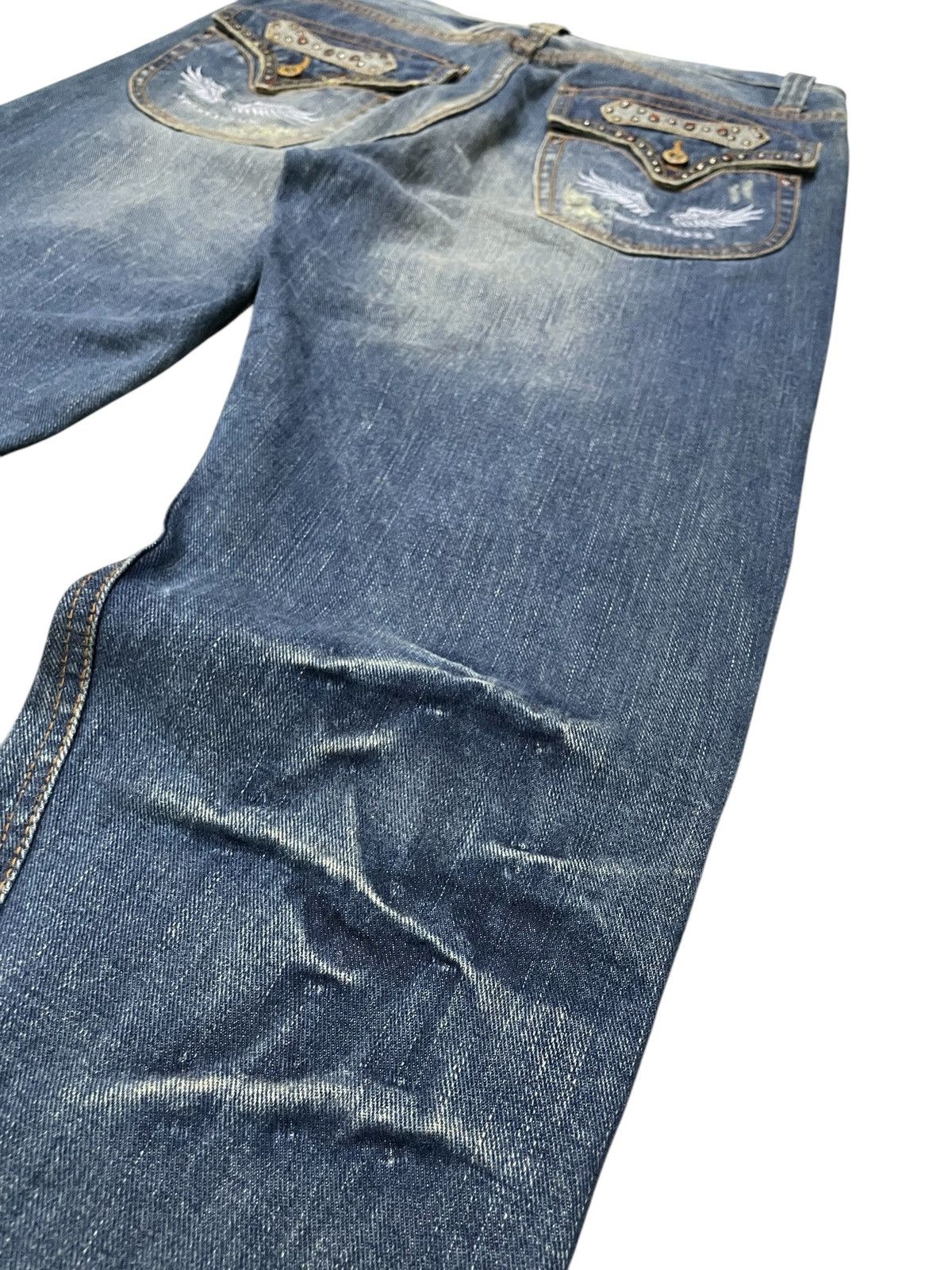 Hysteric Glamour × In The Attic Nylaus Japan Studded & Gems Claws Mark Spiral Flare Jeans Size US 32 / EU 48 - 20 Thumbnail