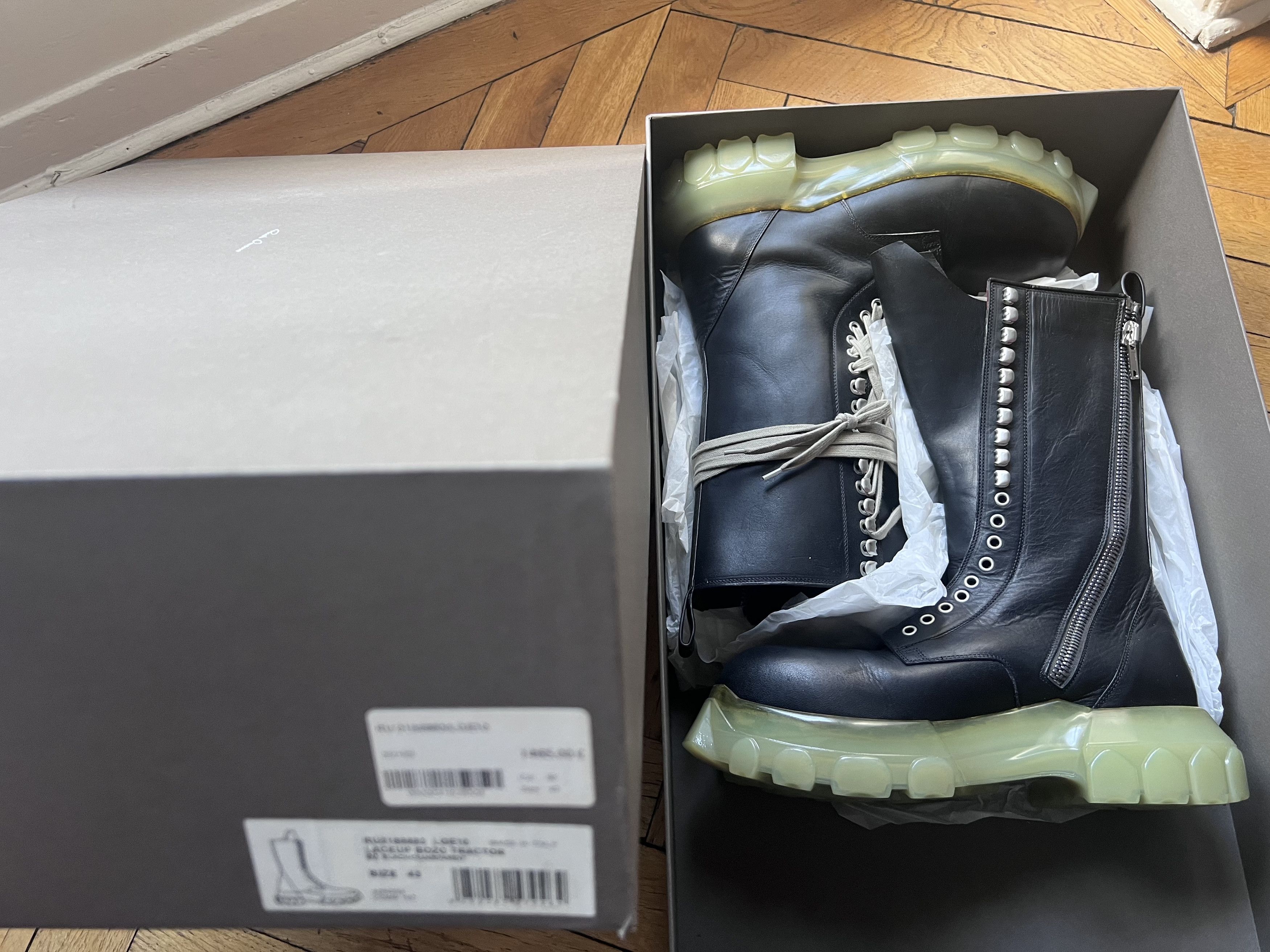 Rick Owens Mega Lace Bozo Tractor Boot Clear Sole New+Receipt Size US 10 / EU 43 - 14 Thumbnail