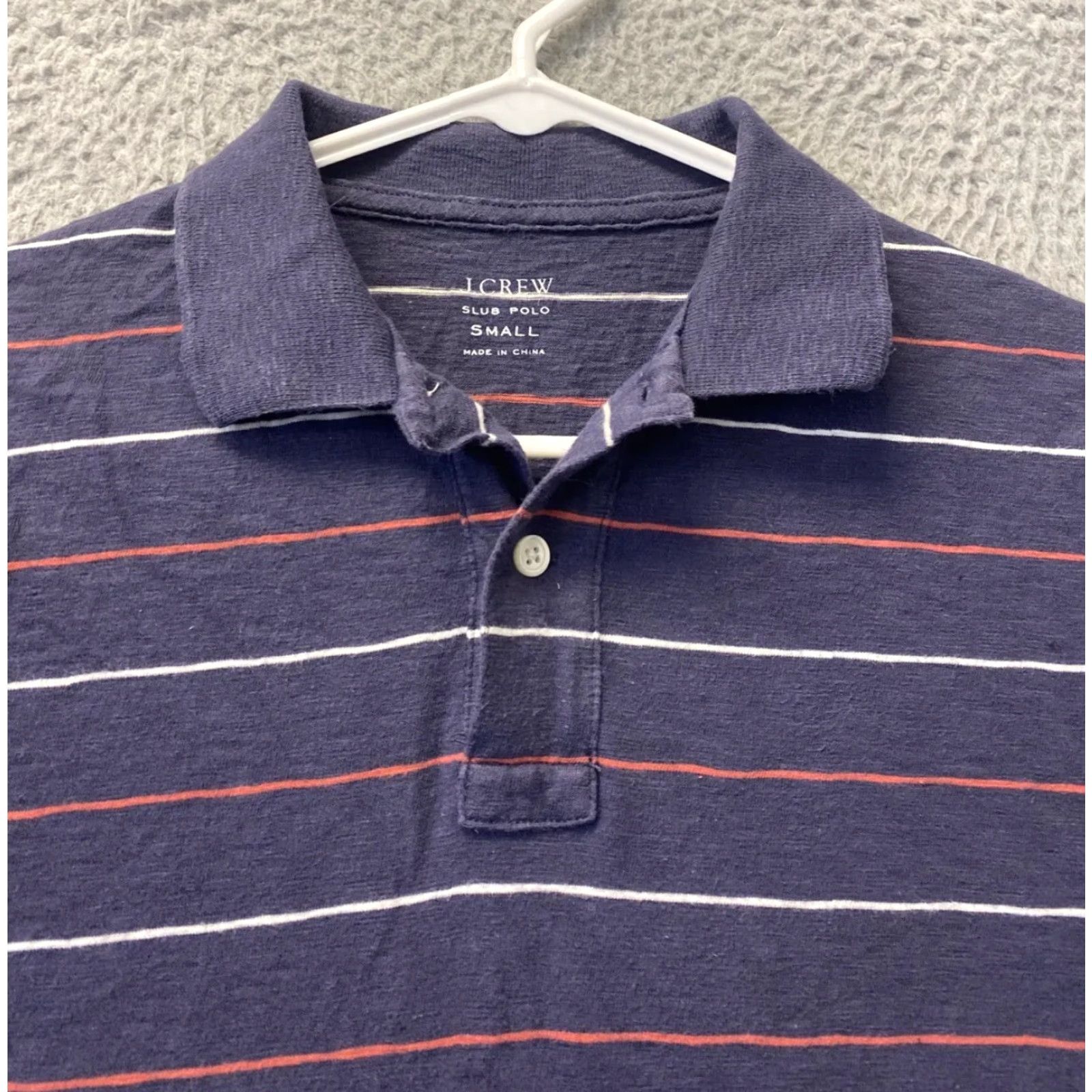 Vintage J Crew Polo Shirt Mens S Blue Striped Short Sleeve Collared Golf Regular Fit Size US S / EU 44-46 / 1 - 2 Thumbnail