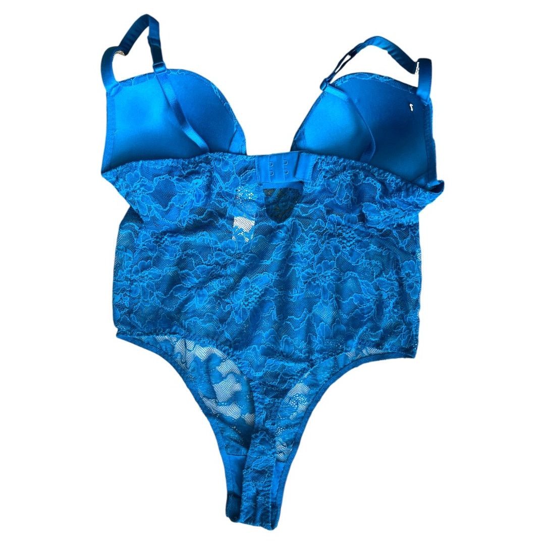 Victoria's Secret VICTORIA’S SECRET Blue Lace Shine Strap Teddy Bodysuit, S Size S / US 4 / IT 40 - 2 Thumbnail