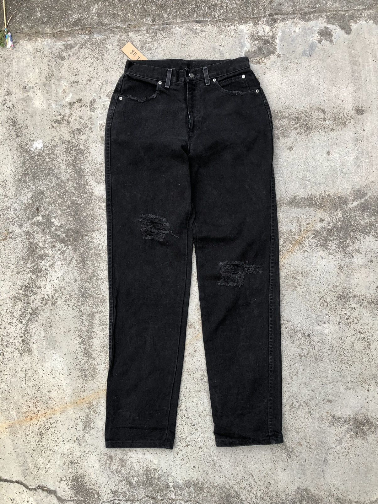 image of Vintage Harley Davidson Distressed Denim in Black, Men's (Size 29)