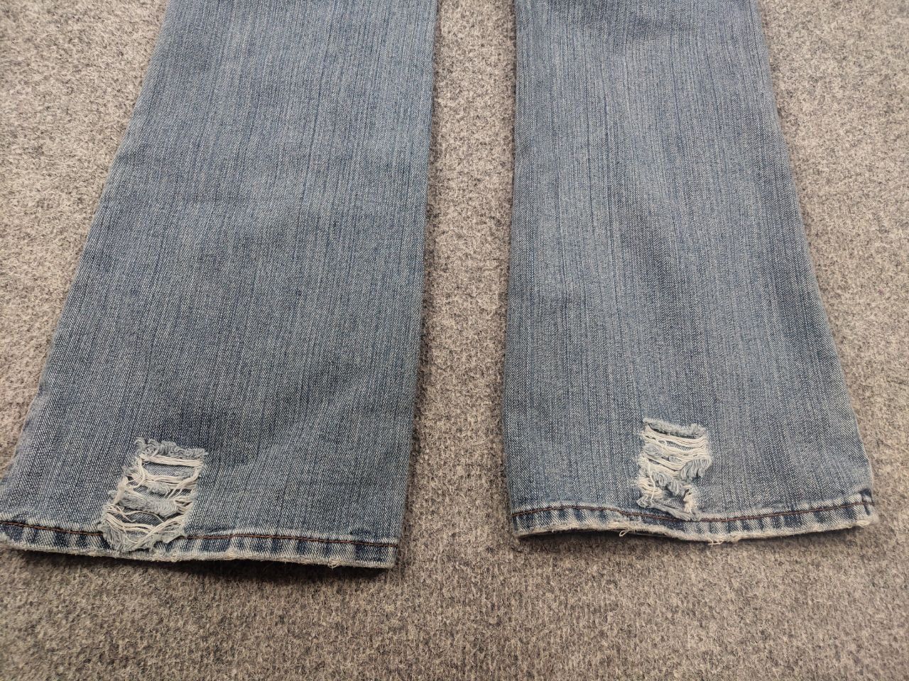 If Six Was Nine Mirame vintage Y2K Style logo Blue Faded denim Flared Jeans Size 31" - 11 Thumbnail