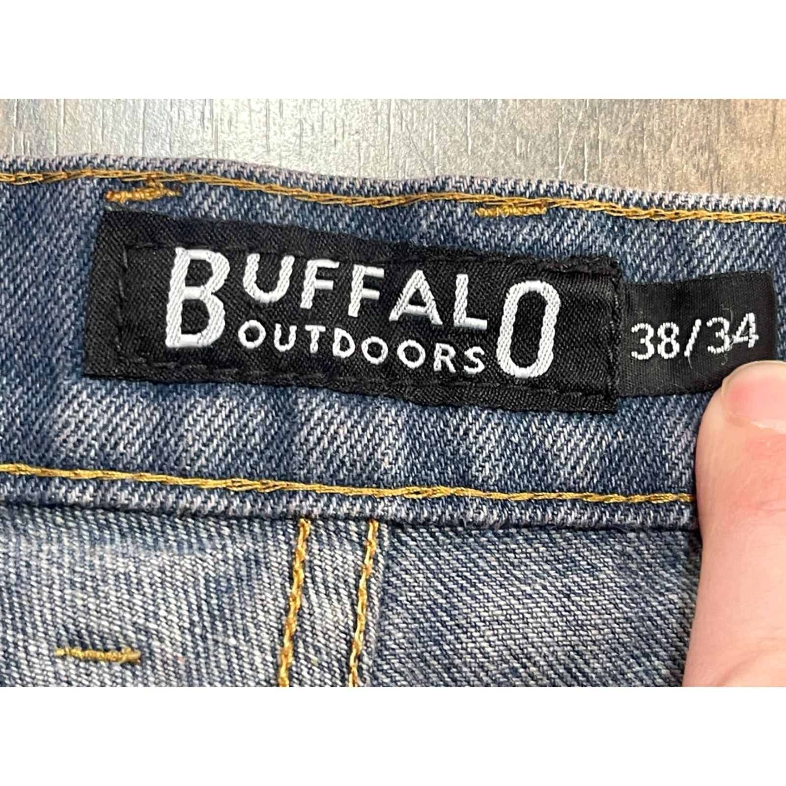 Vintage Buffalo Jeans Men's 38/34 Blue Denim Straight Leg Pockets Jeans Retail 34 In Inseam Size US 38 / EU 54 - 3 Thumbnail