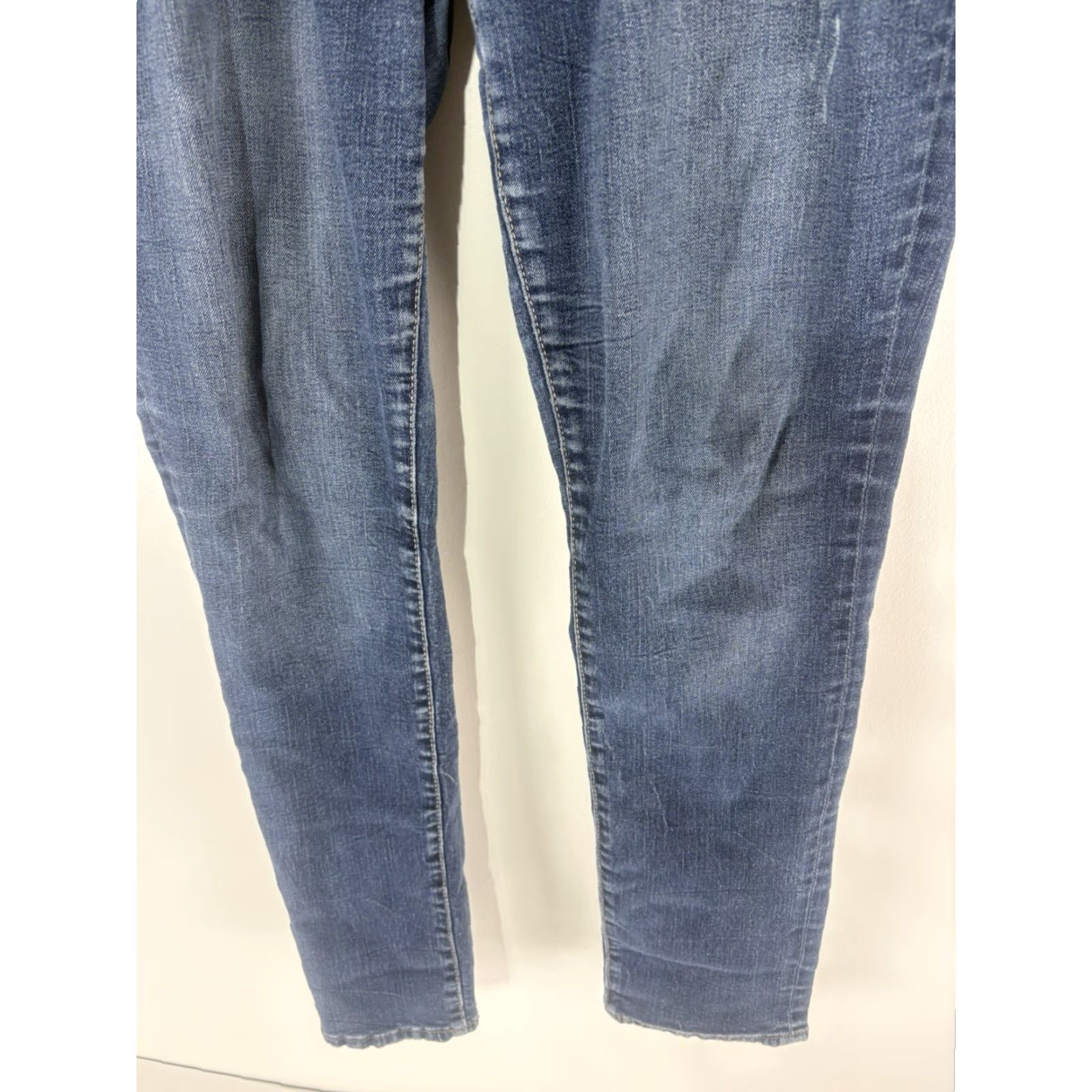 Vintage Aeropostale Skinny Jeans Womens 10Reg Dk Faded Wash W-Whiskers Size 32" / US 10 / IT 46 - 3 Thumbnail
