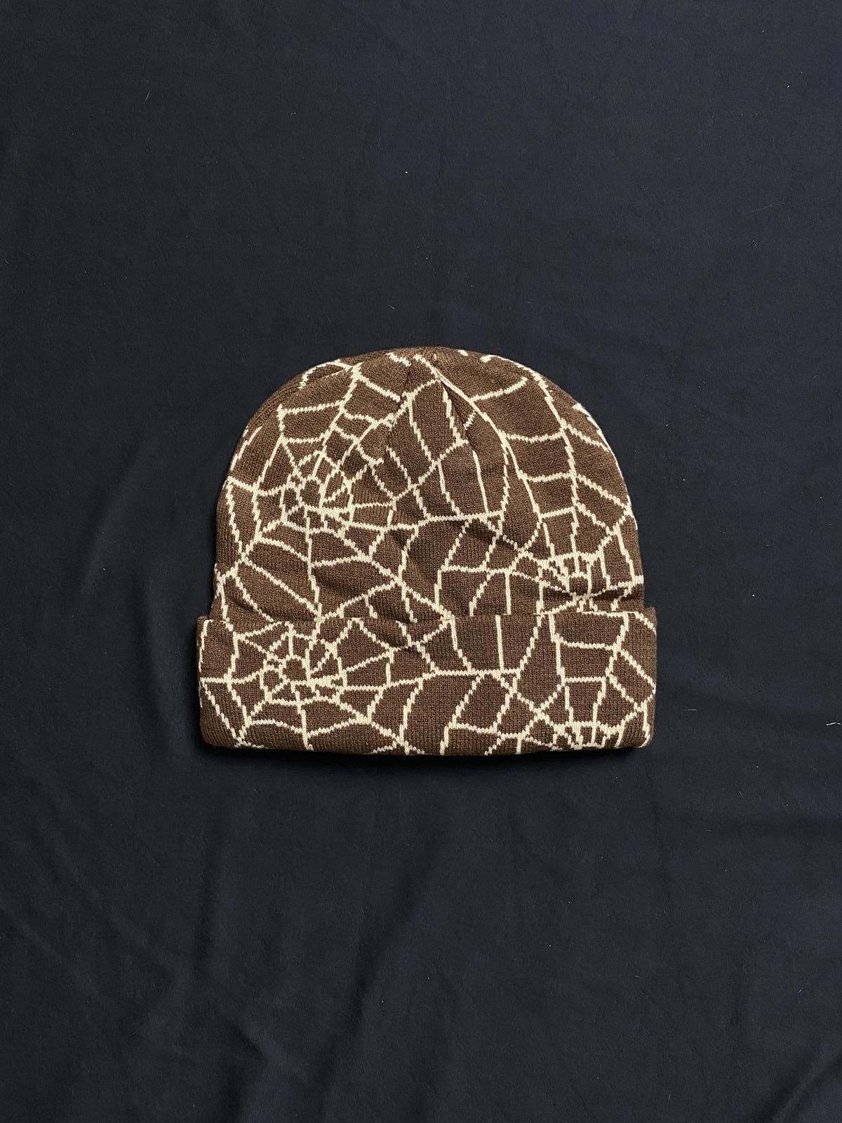 Japanese Brand Rare Advisry Spiderweb No Cuff Knit Skull Cap Brown Beanie Size ONE SIZE - 2 Thumbnail