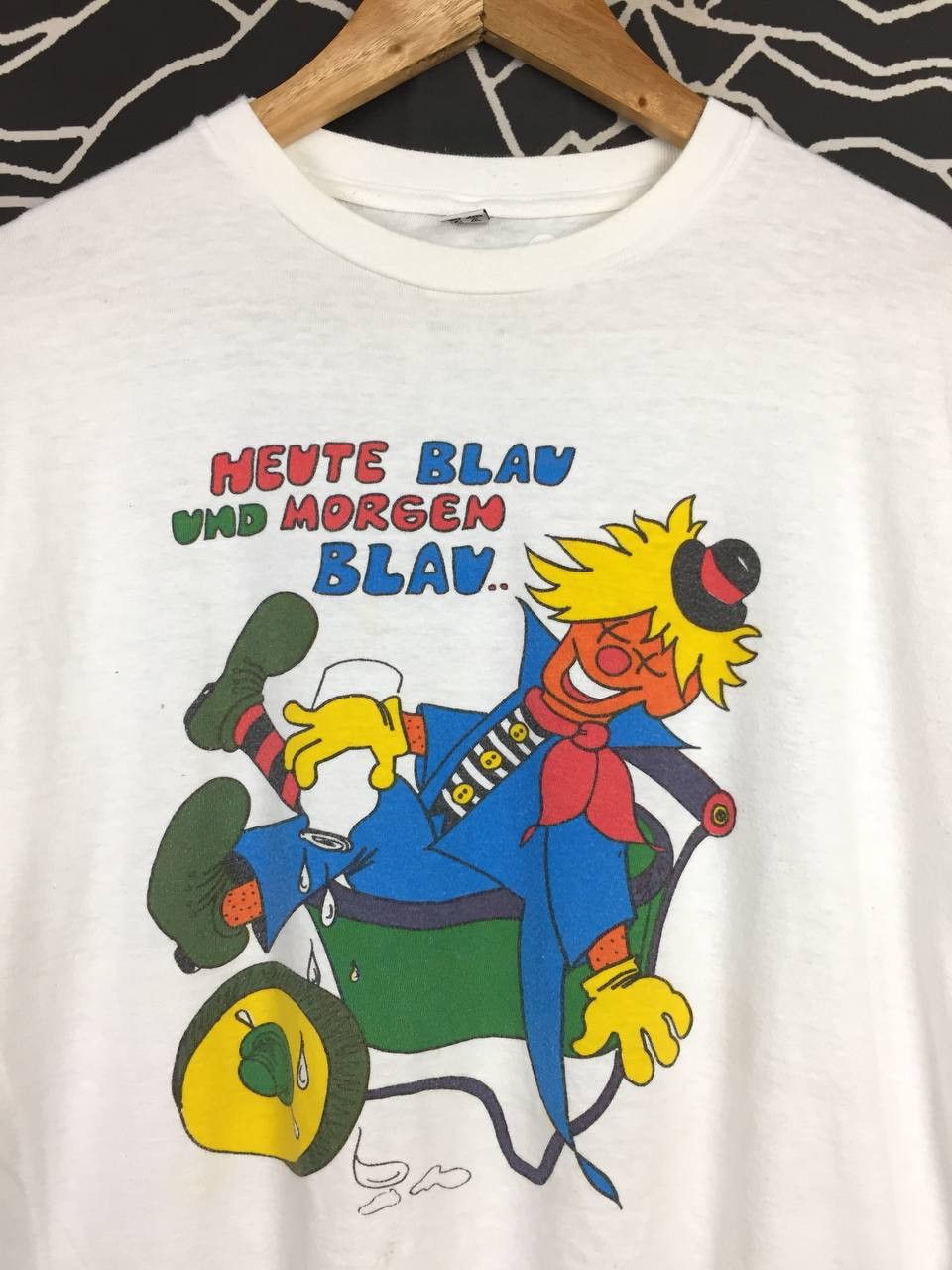 Vintage Vtg German Cartoon Beer Drunk Funny Humor Tee Size US L / EU 52-54 / 3 - 3 Thumbnail