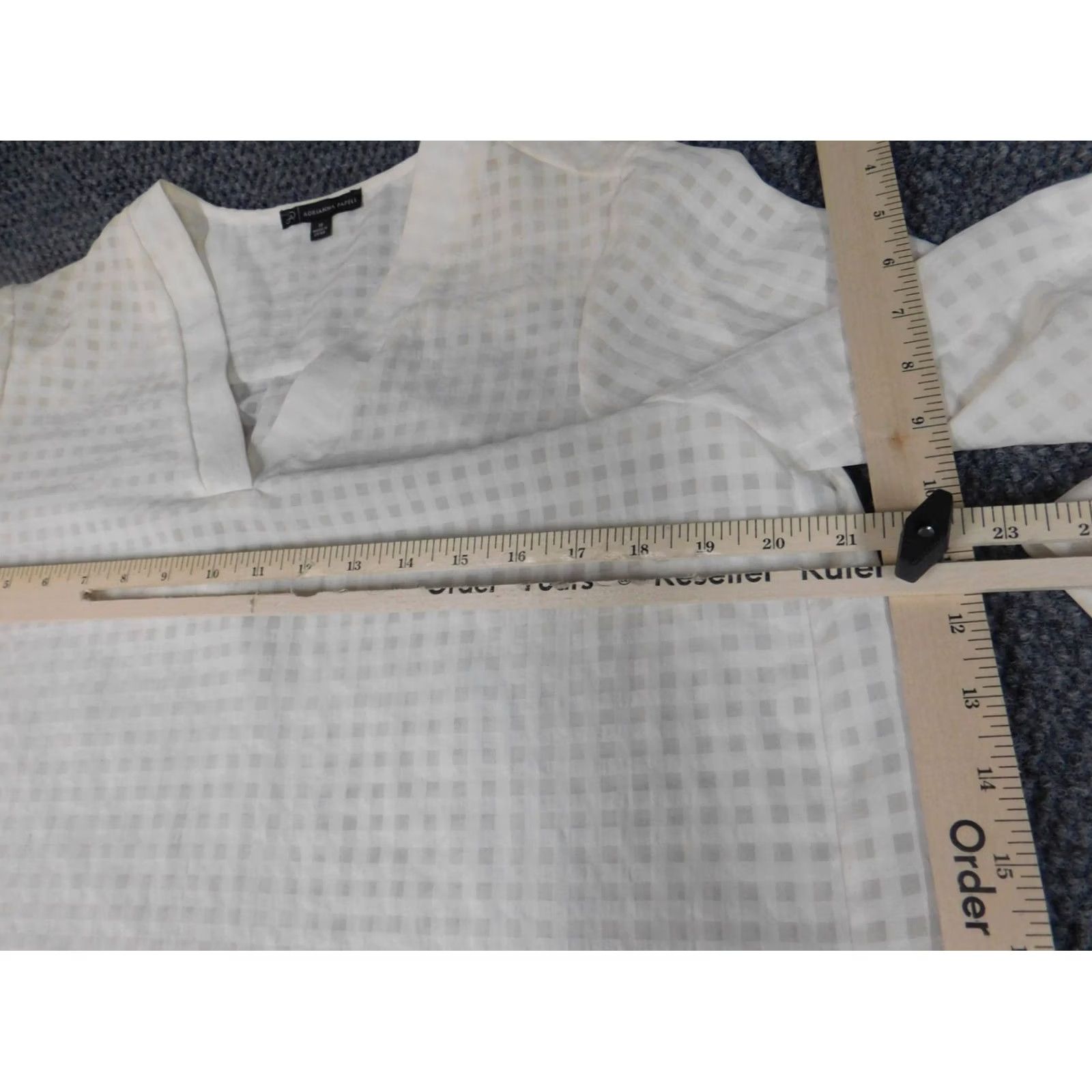 Adrianna Papell Adrianna Papell Womens Blouse M Beige Crew Neck Pullover Polyester Rayon Button Cap Sleeve Casual Classic Stretch Regular Women Blouse Size M / US 6-8 / IT 42-44 - 5 Thumbnail