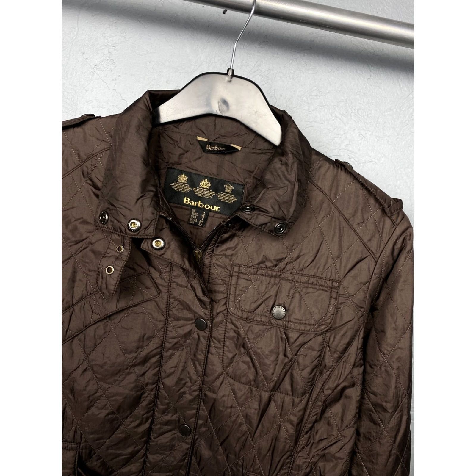 Barbour Barbour Jacket Quilted Flyweight Womens YD UK 12 Brown Polyamide Lining Polyester Barbour Size M / US 6-8 / IT 42-44 - 2 Thumbnail