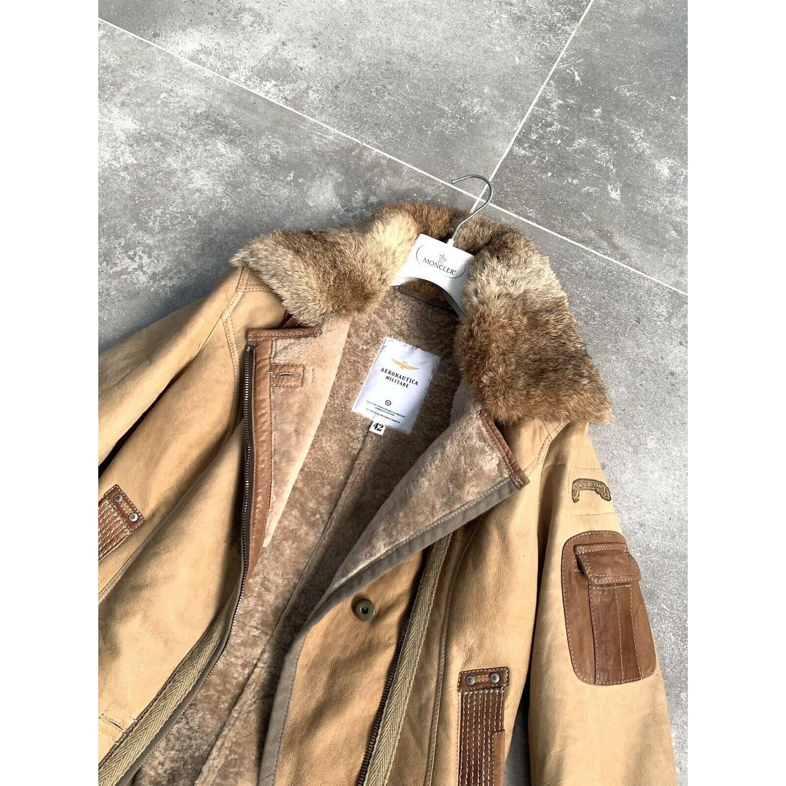 Aeronautica Militare AERONAUTICA MILITARE Sheepskin Fur Biker Jacket Coat IT 42 S Size M / US 6-8 / IT 42-44 - 18 Thumbnail