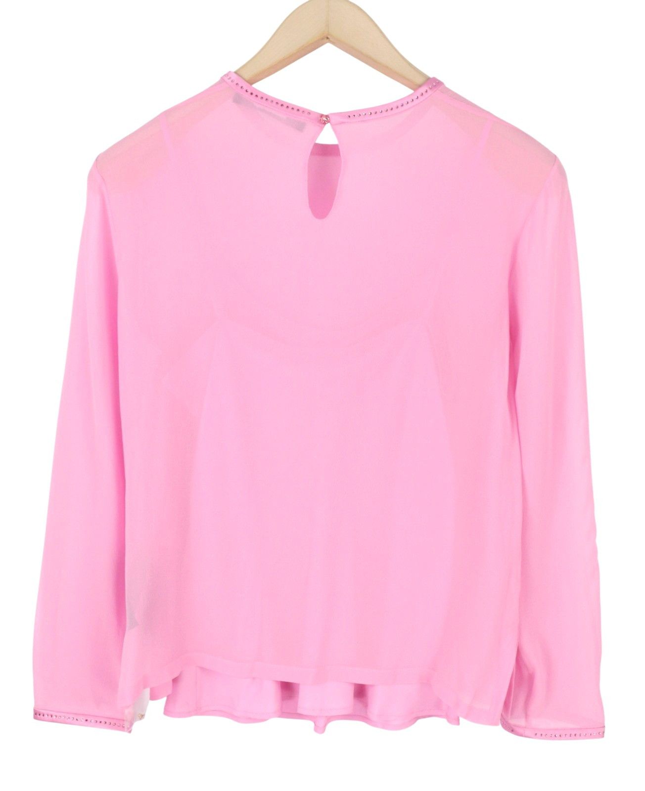 Max Mara EU34 XS Pink 100% Silk Rhinestones 2in1 Blouse 88774 Size XS / US 0-2 / IT 36-38 - 4 Thumbnail