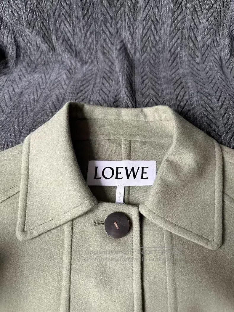 Loewe Loewe Matcha green leather tag wool jacket Size XS / US 0-2 / IT 36-38 - 3 Thumbnail