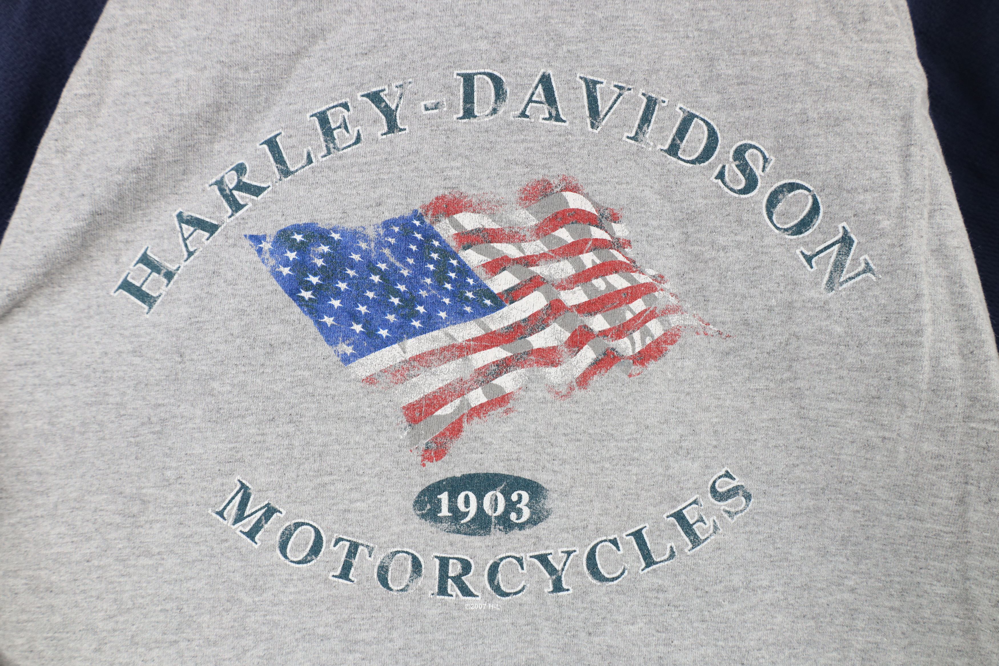 Harley Davidson × Vintage Vintage Y2K Harley Davidson Long Sleeve Raglan T-Shirt USA Size US XL / EU 56 / 4 - 4 Thumbnail
