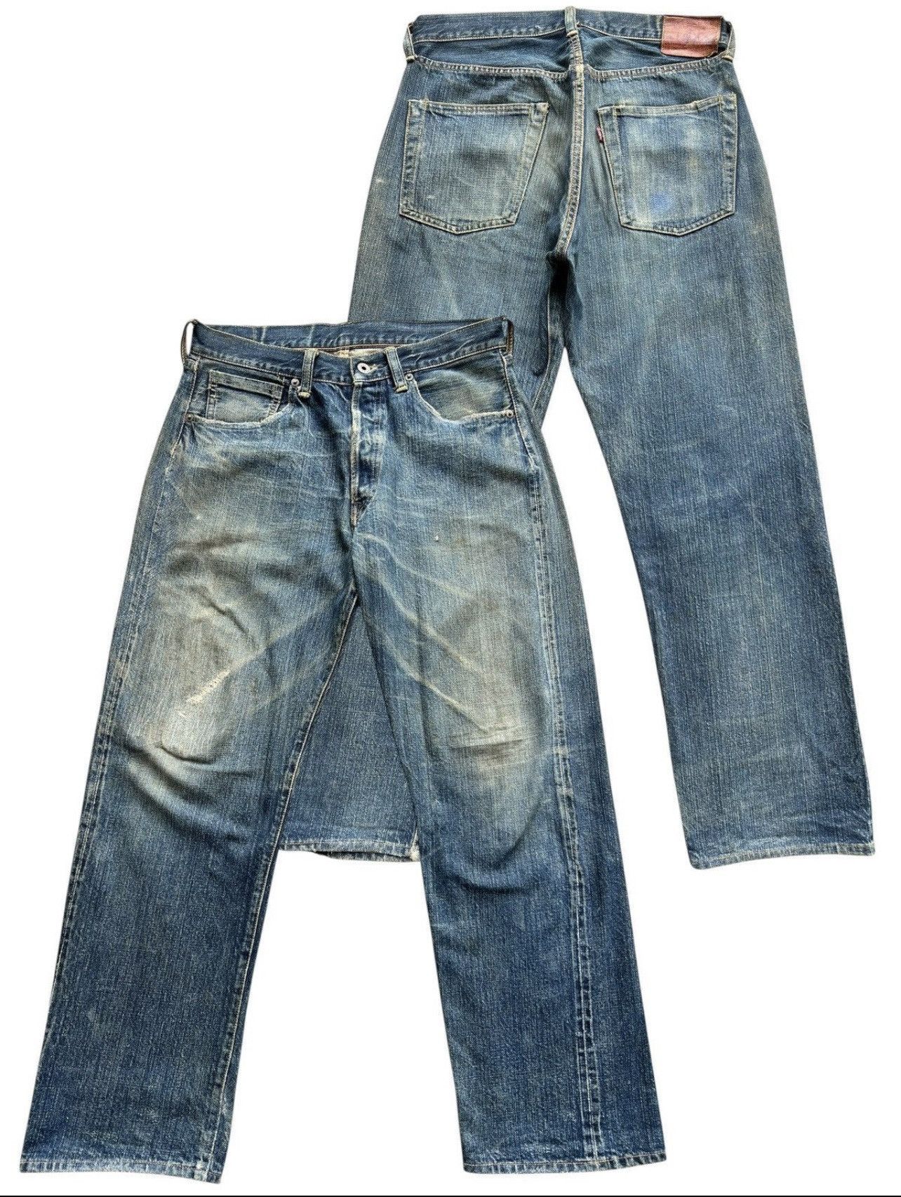 The Real McCoy's Vintage 90s Real Mccoy Selvedge Distressed Denim Jeans 31x29 Size US 31 - 1 Thumbnail