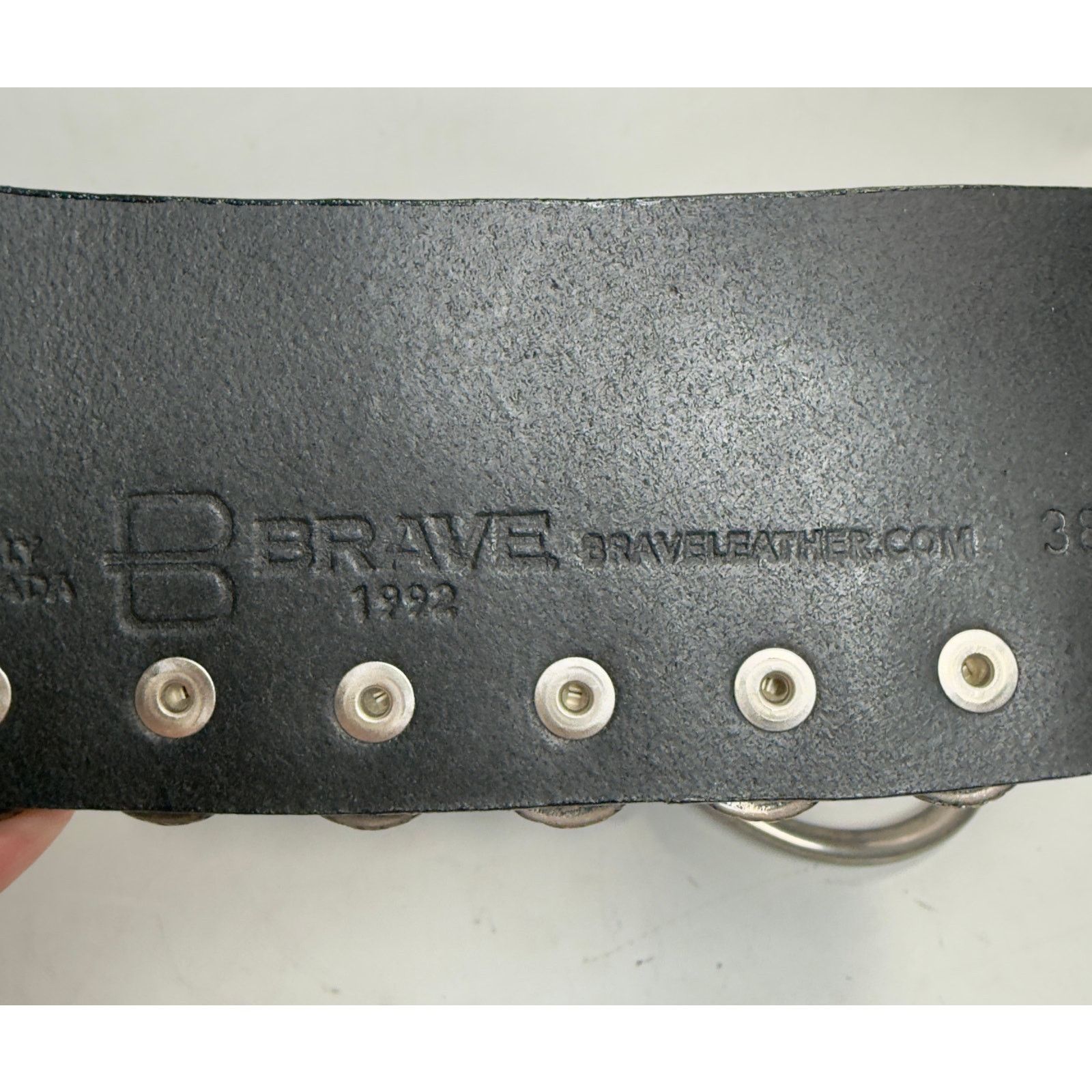 Designer Brave made in Canada Wide Leather Hip Waist Belt size 38 Size ONE SIZE - 3 Thumbnail
