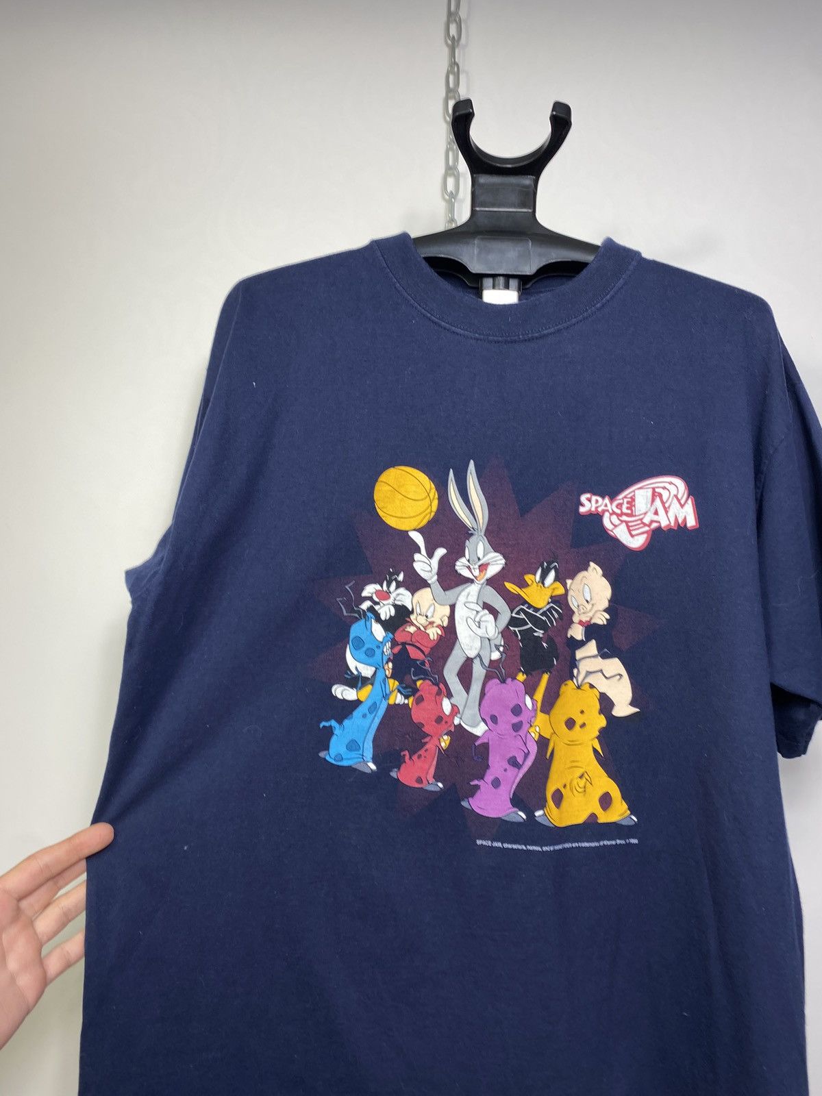 Nutmeg Vintage 1996 Space Jam Looney Tunes Taz Team Nutmeg T-shirt Size US XL / EU 56 / 4 - 3 Thumbnail