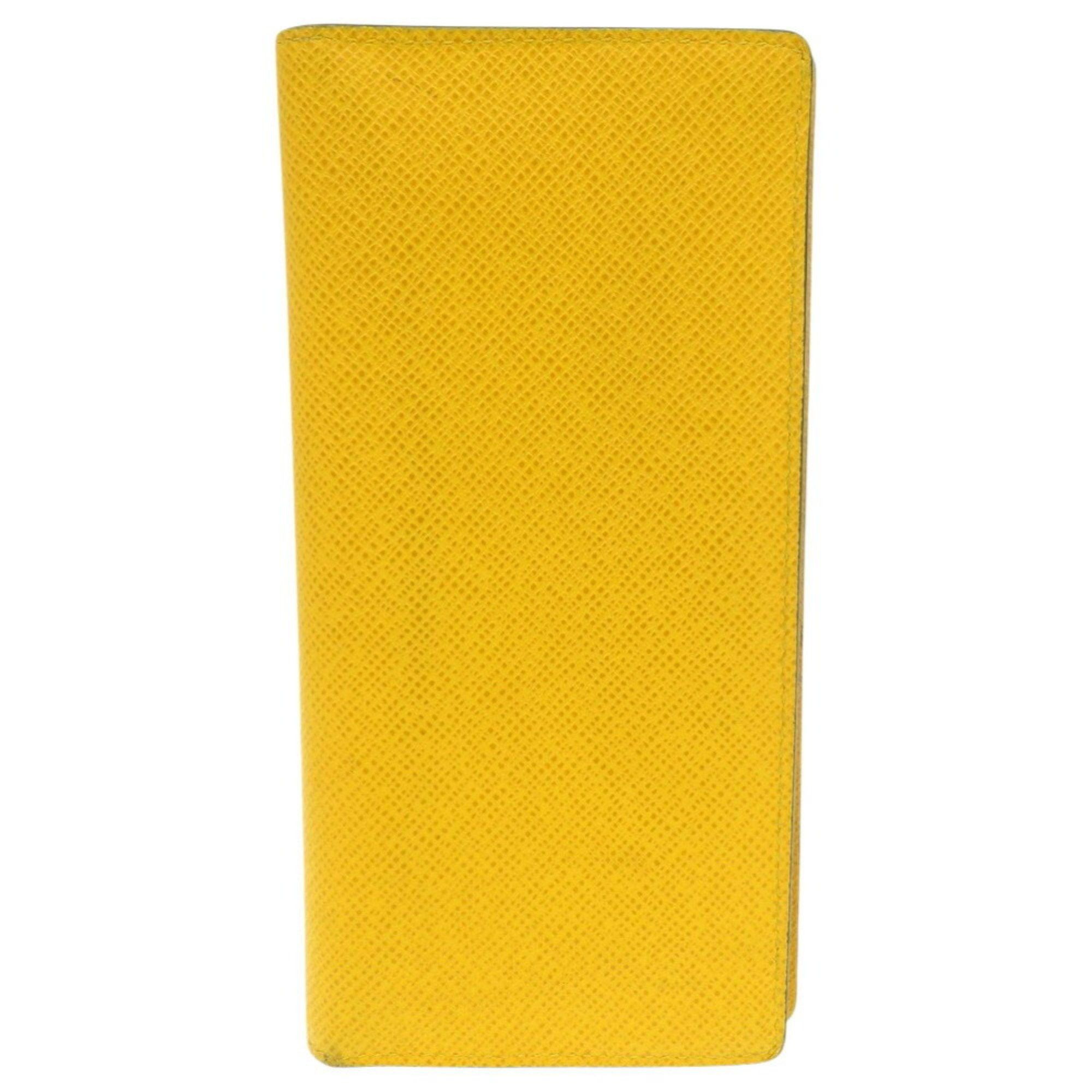 Louis Vuitton Louis Vuitton Portefeuille Brazza Taiga M42087 Jaune Bi-fold Long Wallet 0791LOUIS VUITTON Men's Size ONE SIZE - 1 Thumbnail