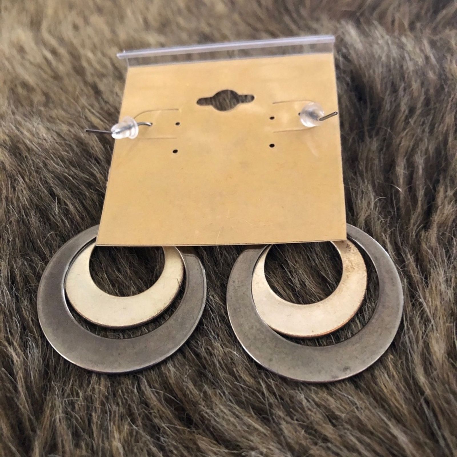 Vintage Vintage chrome and silver tone ring earrings Size ONE SIZE - 5 Thumbnail