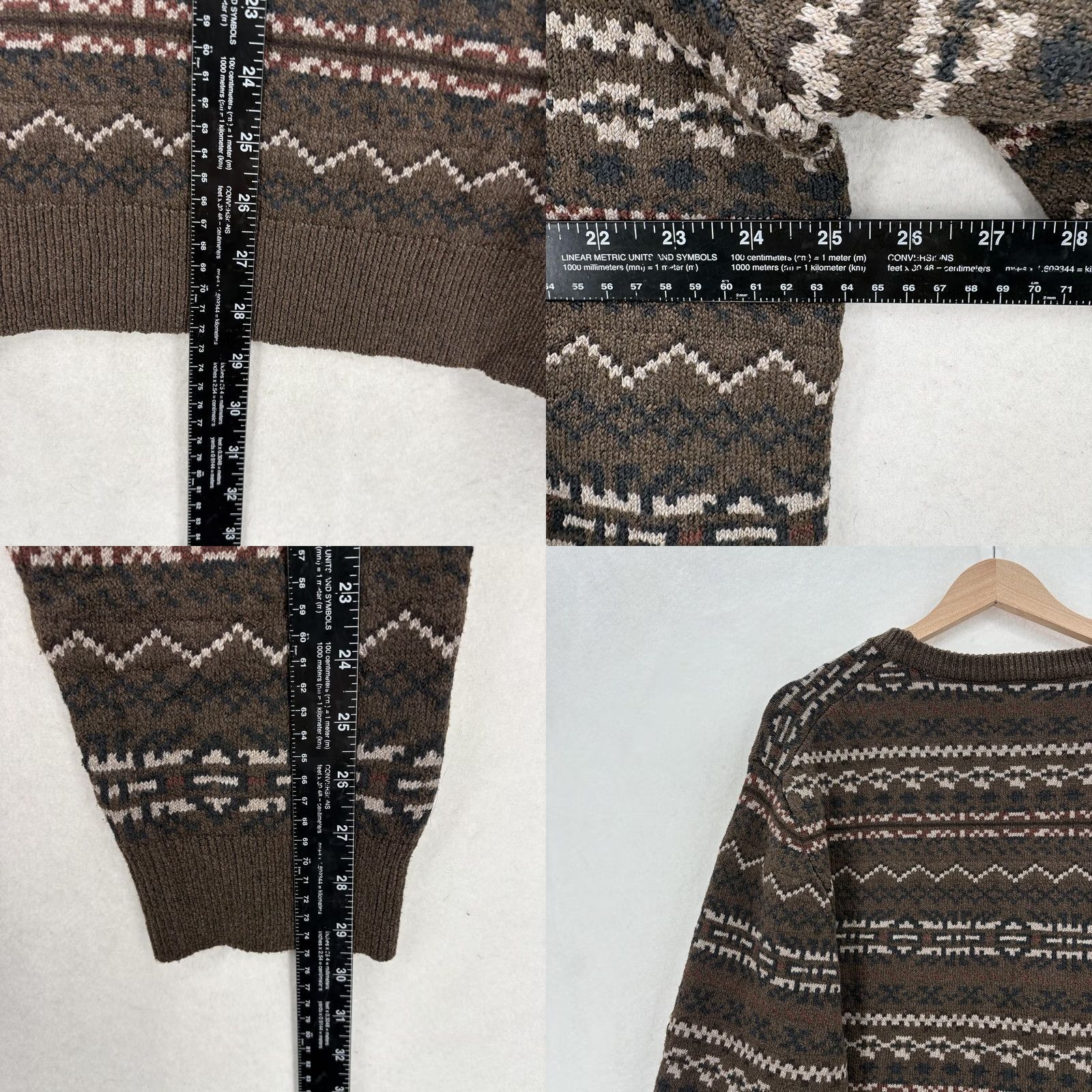 Lands' End Lands' End Sweater Mens XL Brown Fair Isle Crewneck Knit Stretch Pullover NWT Size US XL / EU 56 / 4 - 8 Thumbnail