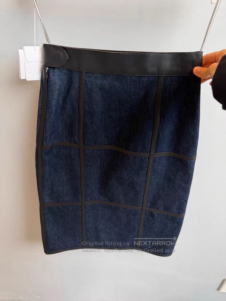 Hermes Hermes Leather-patched skirt Size 42" / US 20 - 5 Thumbnail